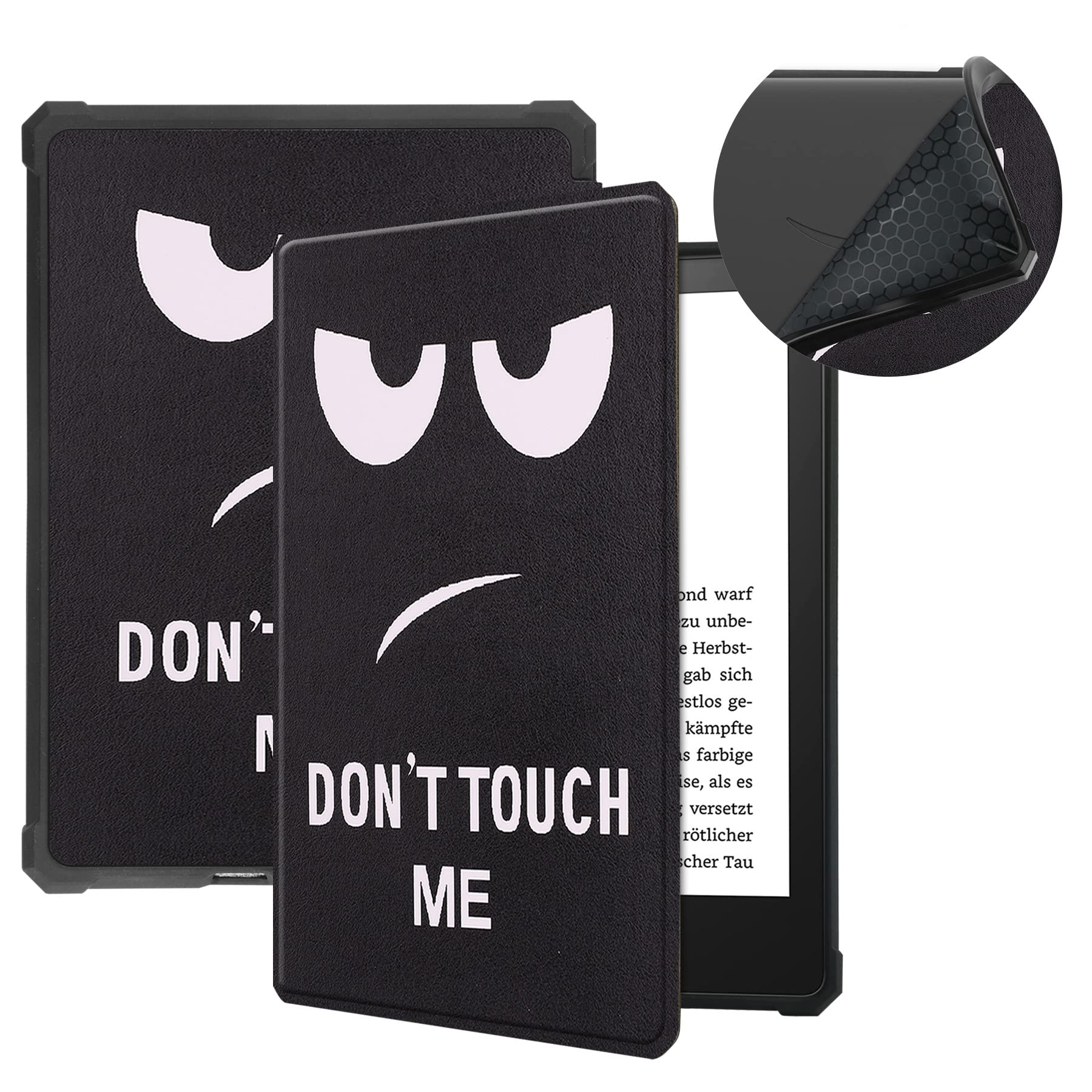 Premium Kindle Case for All New Kindle 10th Generation (2019 Release) - Soft Fabric Cover with Auto Sleep/Wake Function - Perfect for Reading at Home, Travel & Commuting (Not Compatible with Kindle Paperwhite or 8th Gen) - Big Eyes Design
