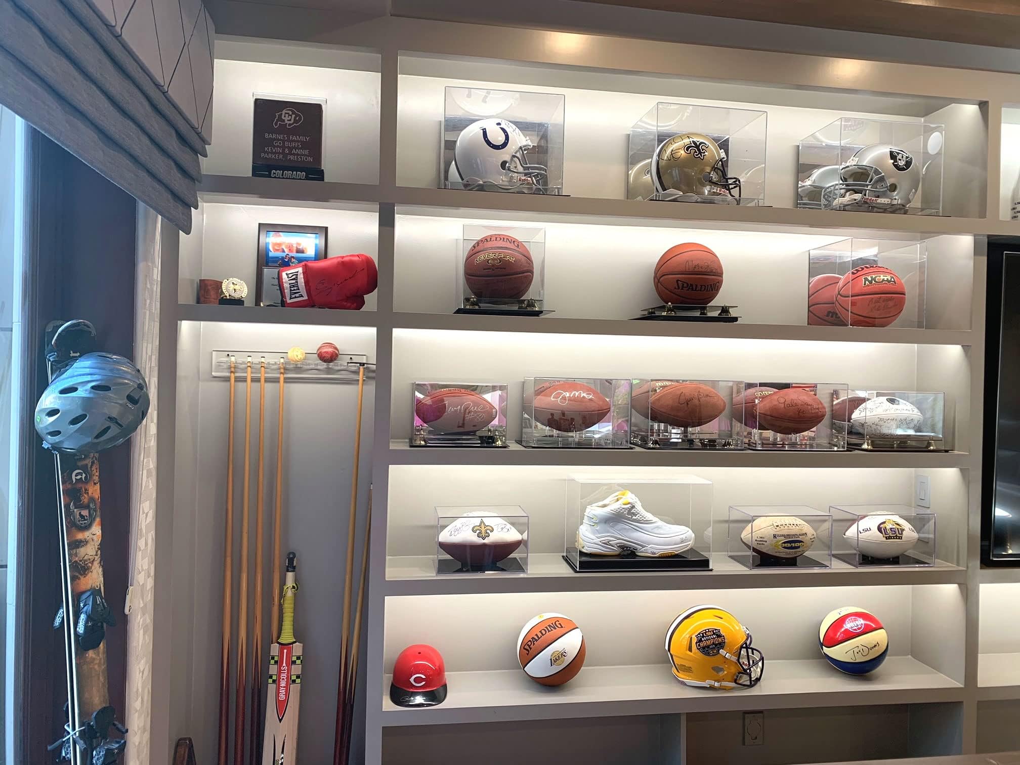 UV Protection Football Display Case Holder Stand - Showcase & Protect Your Football Memorabilia - Perfect for Home, Office, or Sports Room Decor