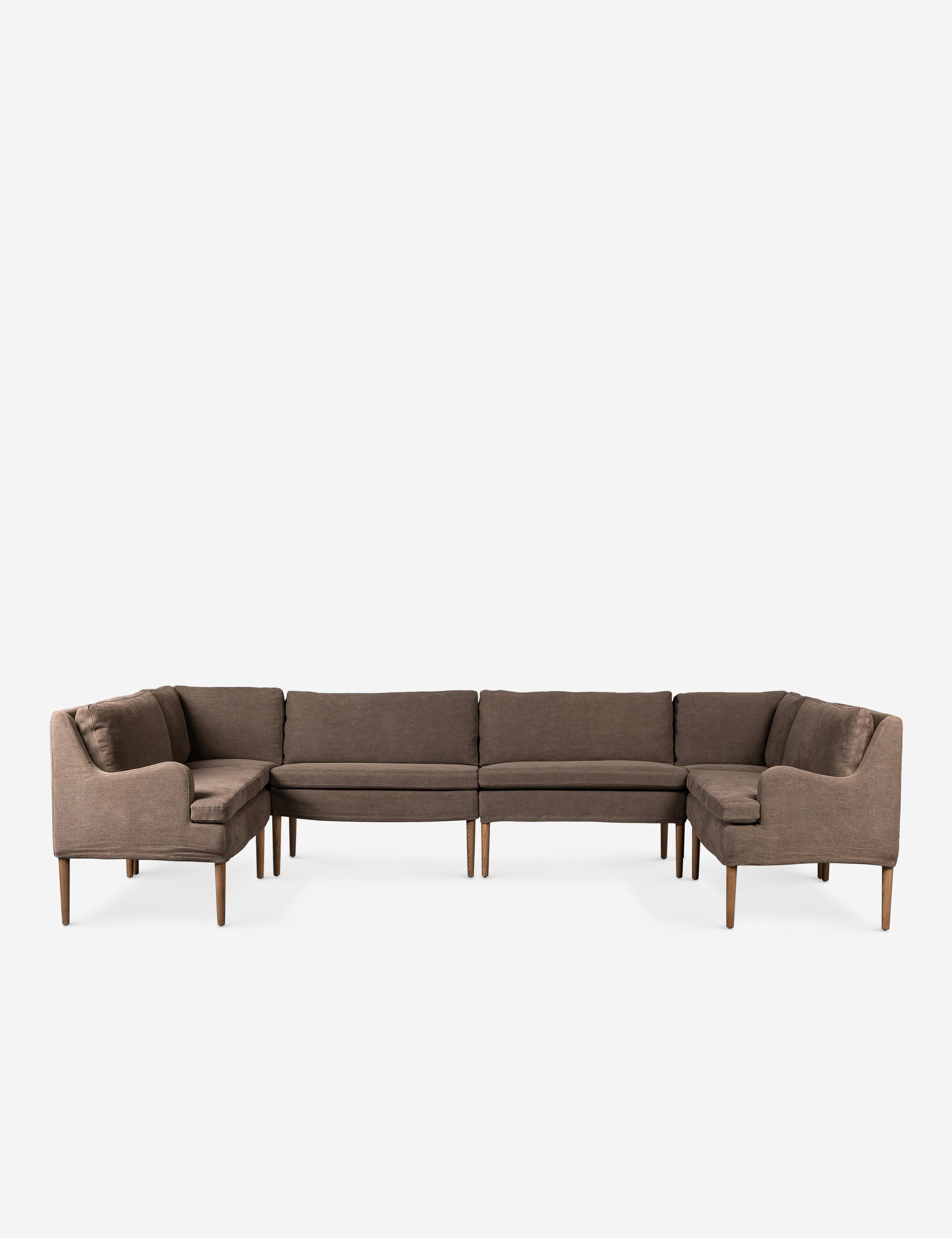 Aurelia U-Shaped Dining Banquette by Amber Lewis x Four Hands - Modern Upholstered Booth Seating for Kitchen, Dining Room & Breakfast Nook