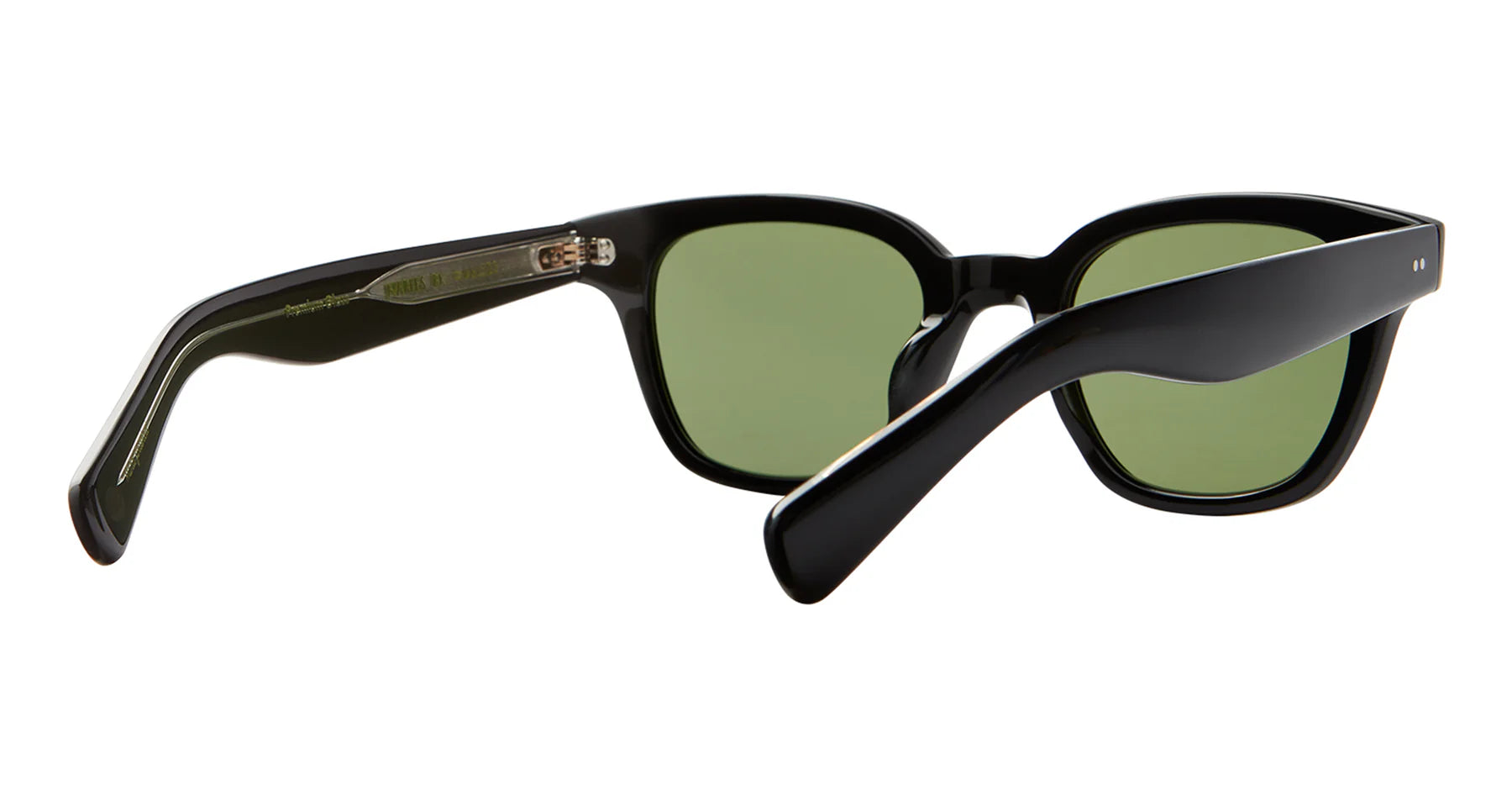 Garrett Leight Naples 2084 Black Green Sunglasses - Classic Aviator Style for Men & Women - Perfect for Outdoor Activities, Travel, and Fashion Accessories