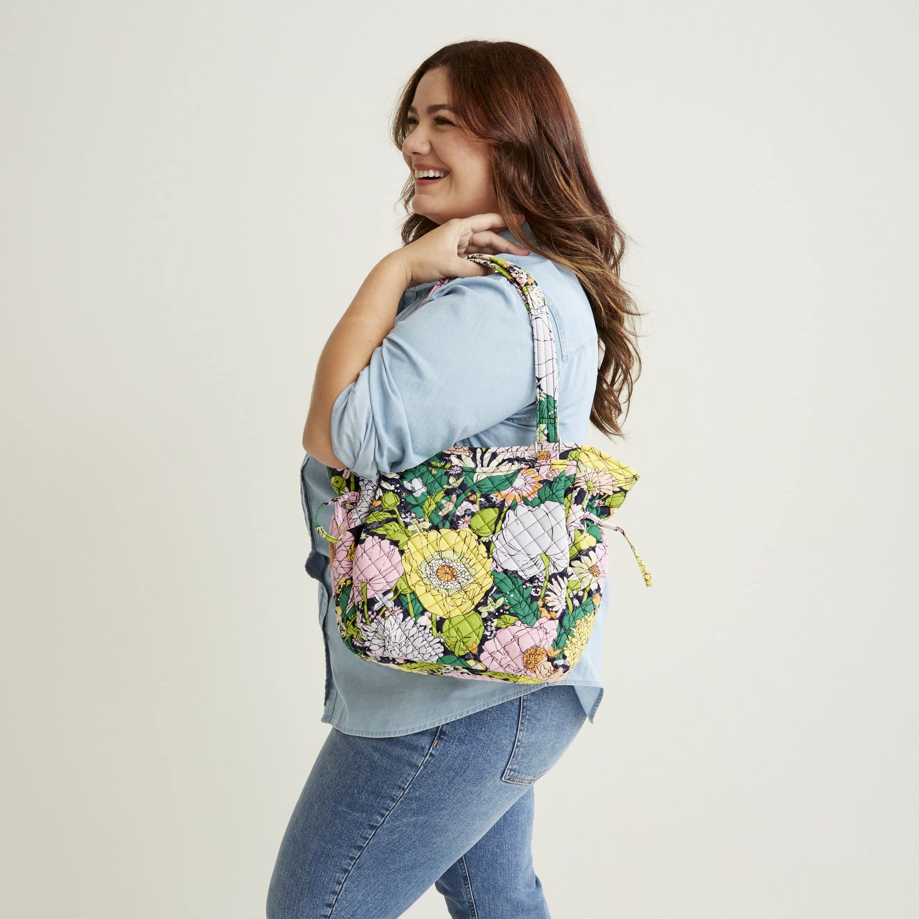 Vera Bradley Women's Cotton Glenna Satchel Purse - Stylish Crossbody Handbag for Women, Lightweight & Spacious, Perfect for Work, Travel & Everyday Use