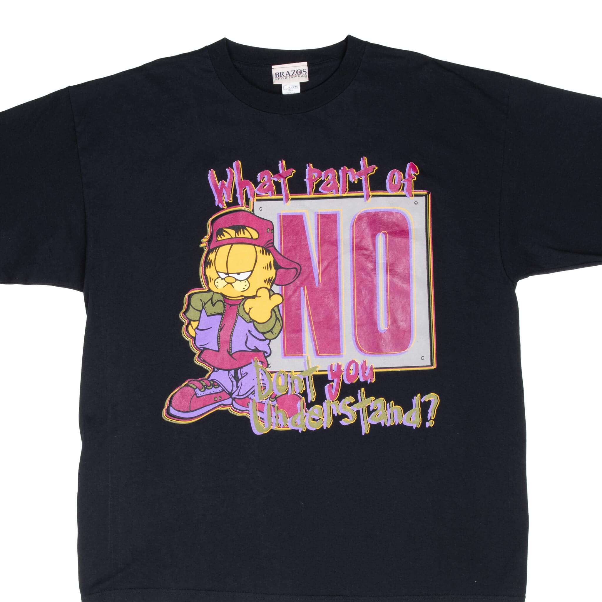 Vintage Garfield 1990s Graphic T-Shirt 2XL - Retro Cartoon Cotton Tee for Men & Women - Made in USA - Perfect for Casual Wear, Cosplay & 90s Nostalgia Fans