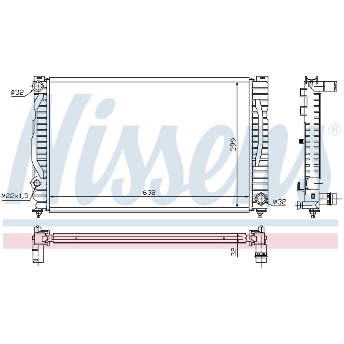 Nissens 60496 Radiator - High-Performance Replacement for North America | Perfect for Car Cooling System Repairs & Upgrades
