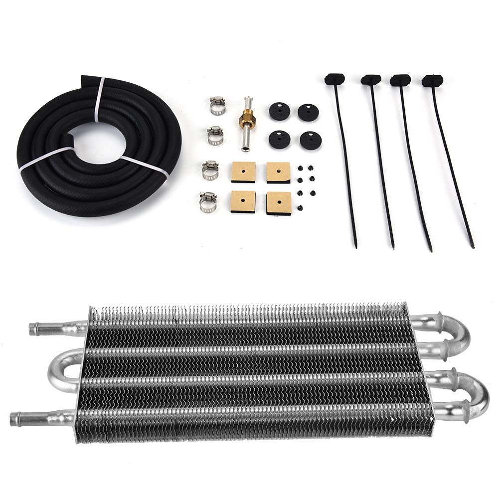 High-Performance 4 Row Car Oil Cooler Kit - Universal Transmission Oil Cooler for Automatic & Manual Vehicles - Improves Engine Cooling & Extends Lifespan - Perfect for Racing, Towing & High-Performance Driving