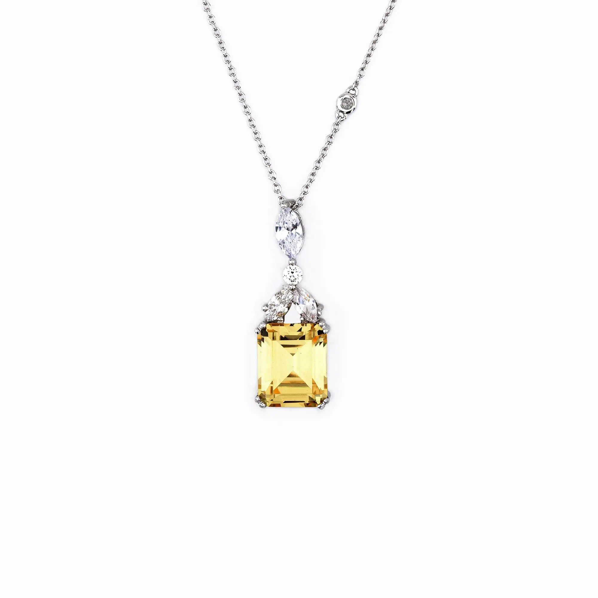 Elegant Gemstone Baguette Necklace for Women - Dainty Layering Jewelry for Everyday Wear & Special Occasions