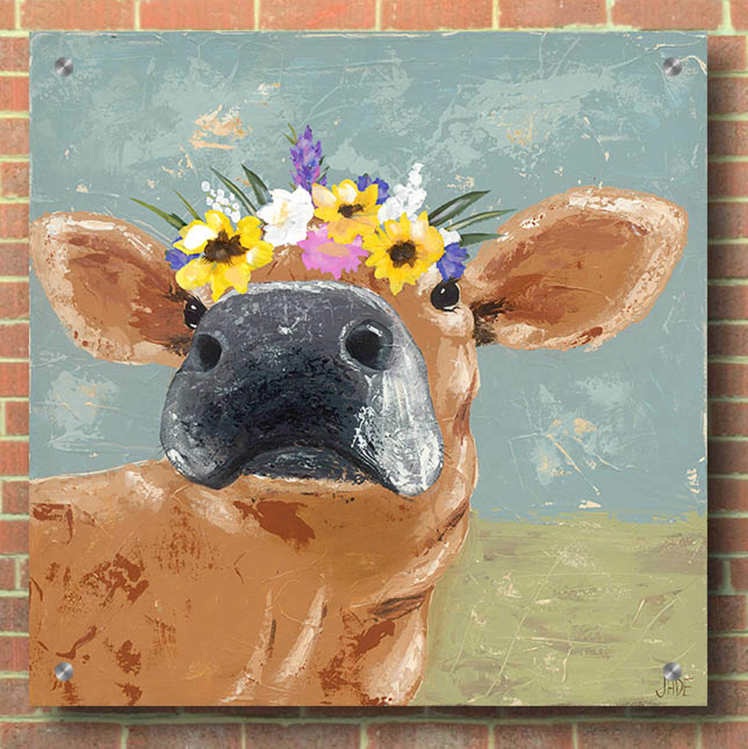 Farm Fun II by Jade Reynolds - 36x36 Inch Acrylic Glass Wall Art Painting, Modern Farmhouse Decor for Living Room, Bedroom & Office