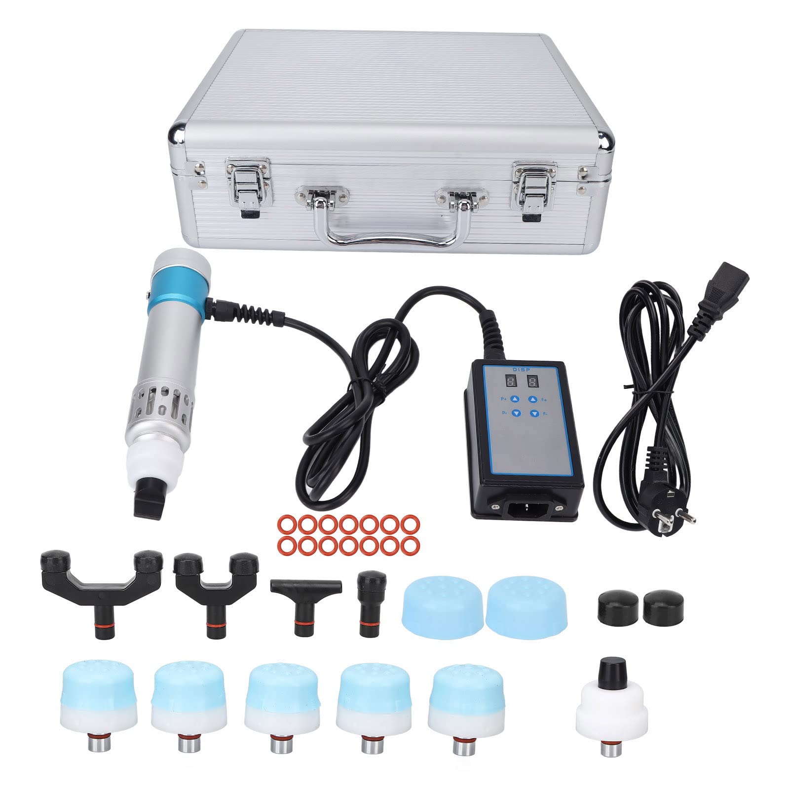 Professional Shockwave Therapy Machine for Pain Relief, Massage, Body Shaping & ED Treatment - 11 Massage Heads, 9 Speed Levels - Portable Extracorporeal Shockwave Device (Blue) - Ideal for Home Use, Physical Therapy Clinics & Sports Recovery