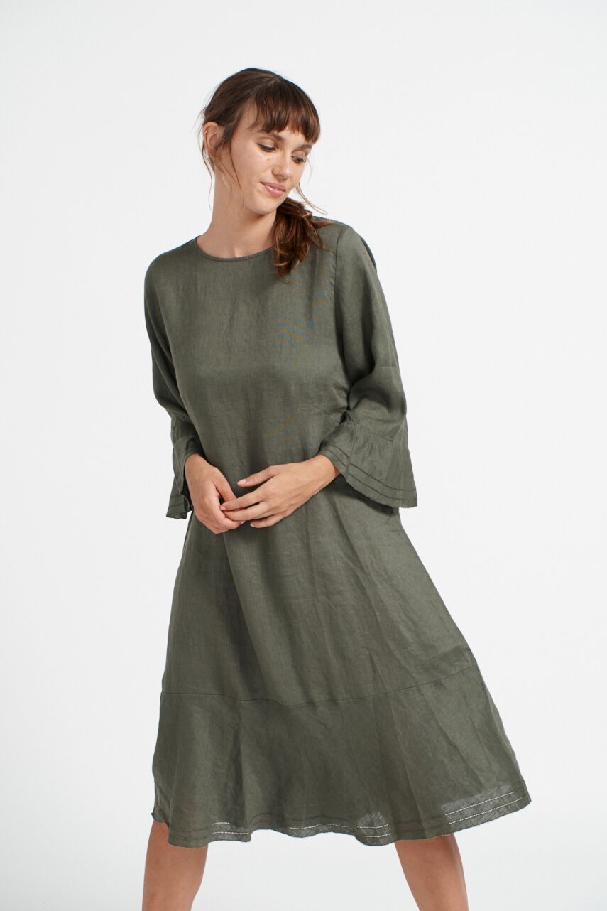 Flippy Dress in Khaki - Stylish & Comfortable Women's Summer Dress for Casual Outings & Beach Vacations