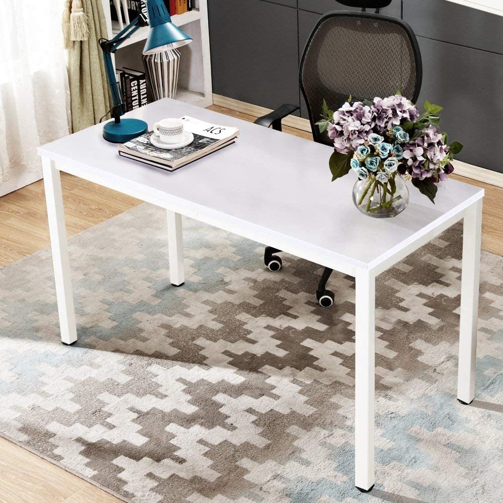 SogesGame 63-inch White Computer Desk - Home Office Desk, Study Writing Table, Workstation for Gaming & Remote Work | Perfect for Small Spaces & Modern Workspaces