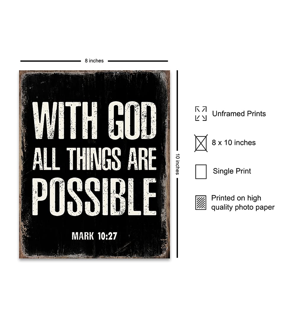Inspirational Bible Verse Wall Art - Religious Decor for Home & Office