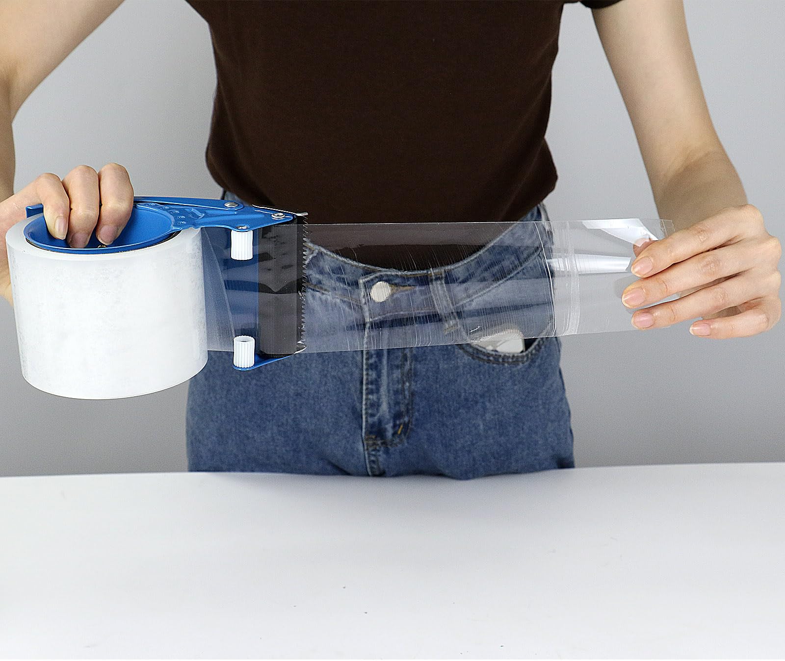 3 Inch Clear Heavy Duty Packing Tape with Dispenser - 2.4 Mil x 55 Yards Industrial Strength Shipping Tape for Moving, Mailing & Storage | Perfect for Box Sealing, Warehouse Packaging & E-commerce Shipping