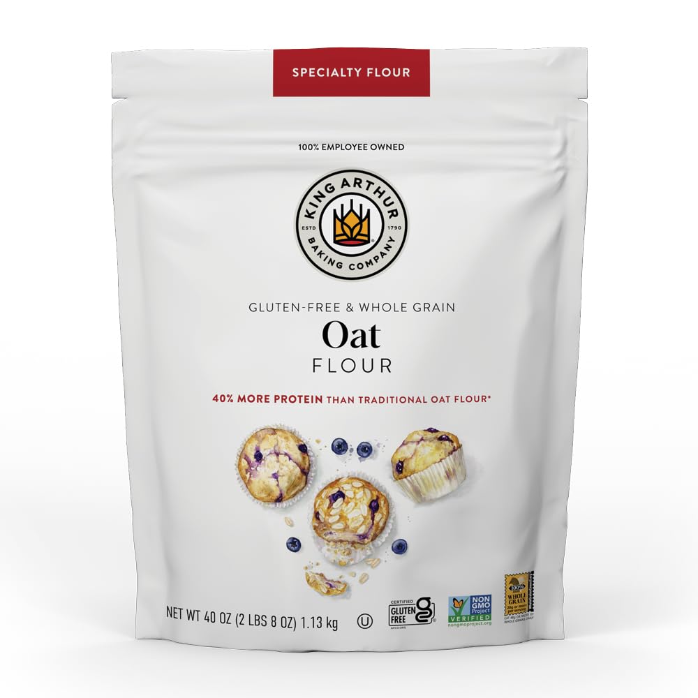 King Arthur Baking Company Gluten-Free Whole Grain Oat Flour 2.5 lbs - Perfect for Baking Bread, Cookies & Healthy Recipes