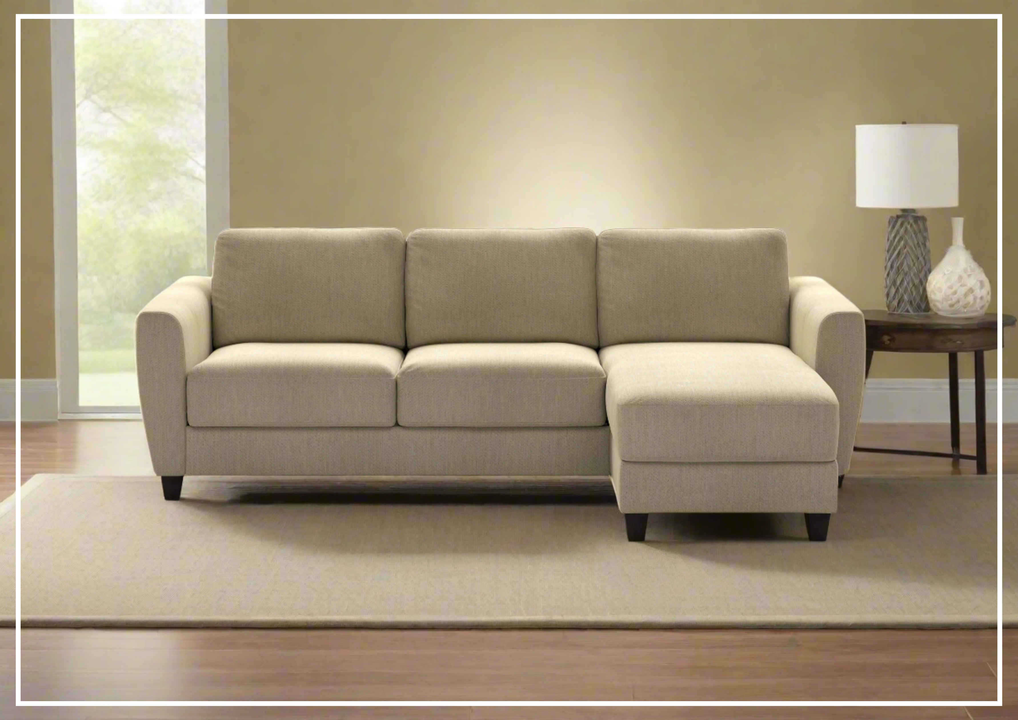 Luonto Harper L-Shaped Full XL Fabric Sectional Sleeper Sofa - Convertible Couch Bed with Storage for Small Spaces, Living Room, Guest Room & Apartment - Comfortable Modern Design for Relaxing & Overnight Guests
