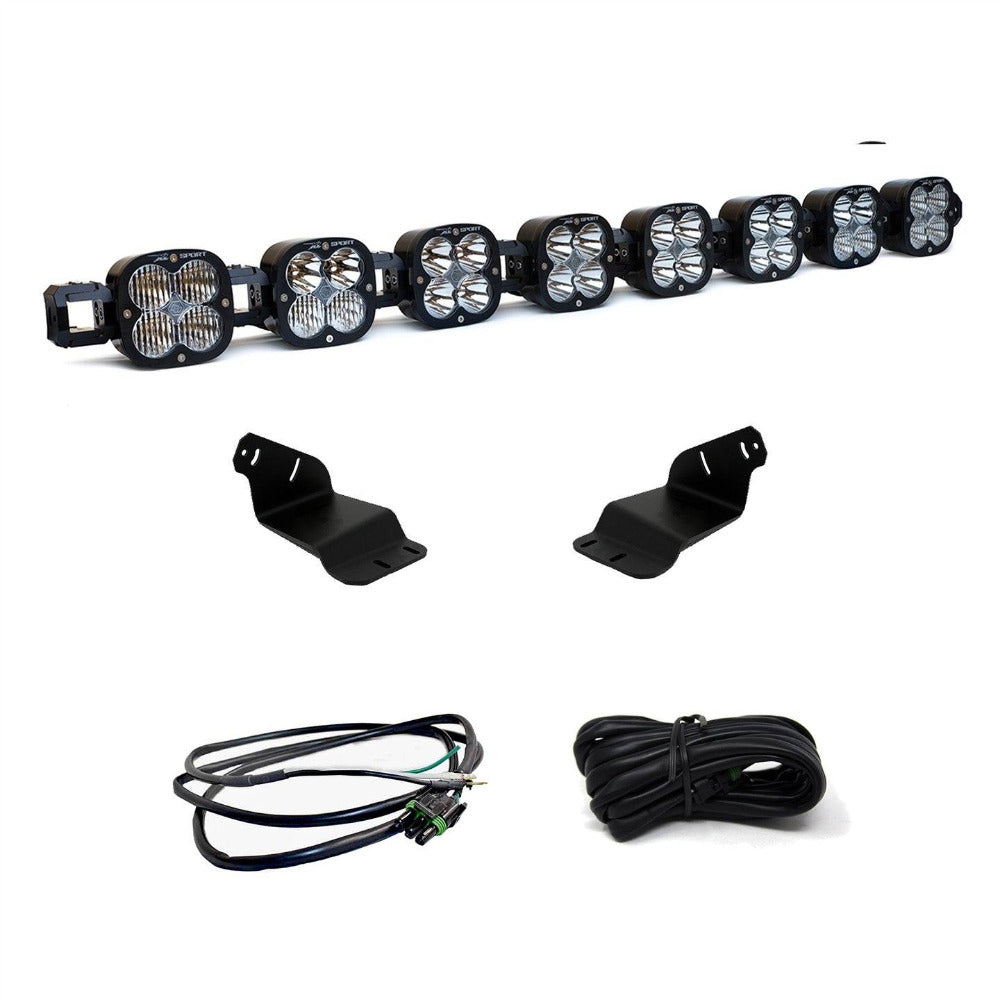 2021-2024 Ford Bronco Baja Designs 8 XL Linkable Roof Bar Kit - Heavy Duty Off-Road LED Light Bar Mounting System for Adventure & Overlanding
