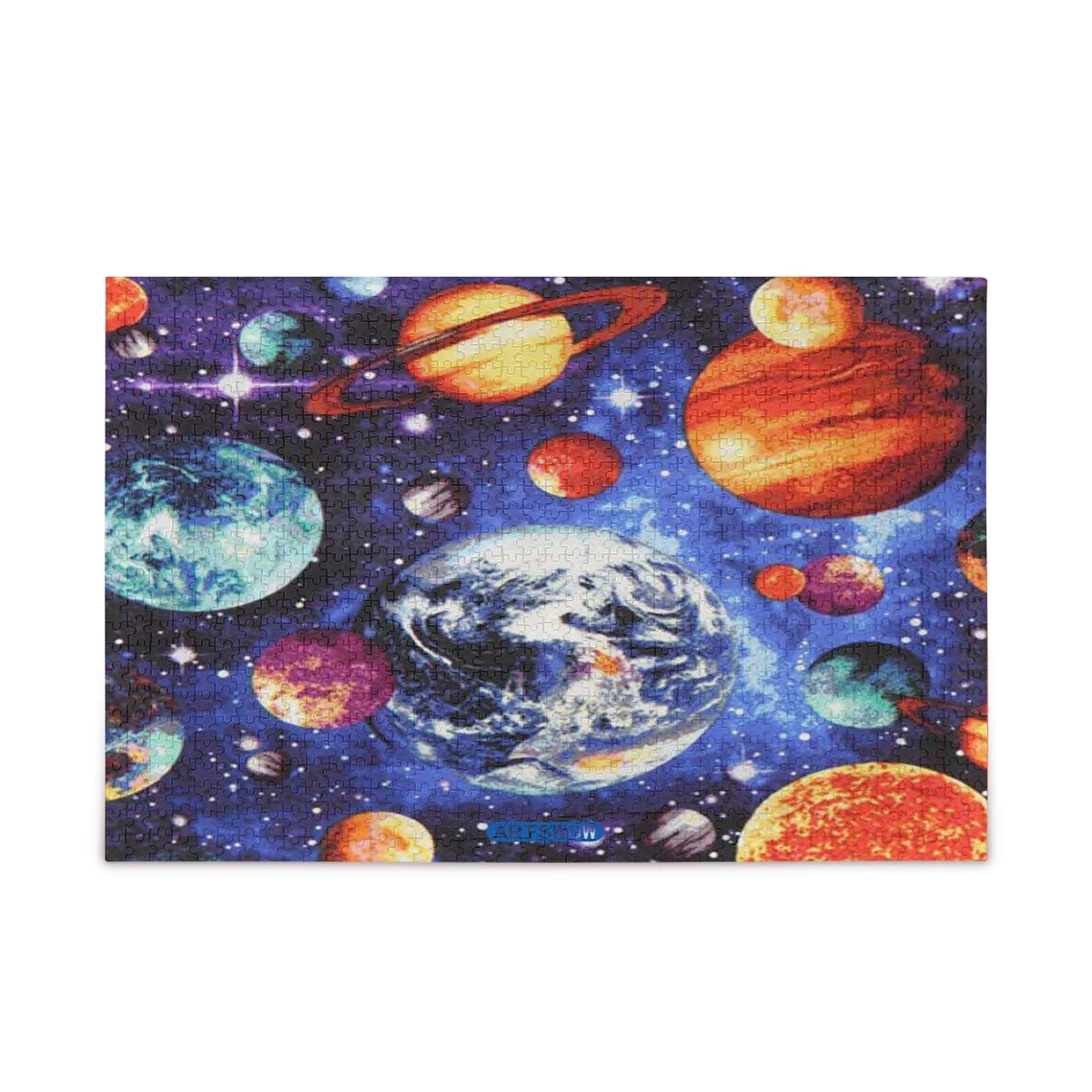 1000 Piece Space Planet Solar System Jigsaw Puzzle for Adults & Kids - Educational STEM Toy with Mesh Storage Bag - Perfect for Family Game Night & Classroom Learning Activities