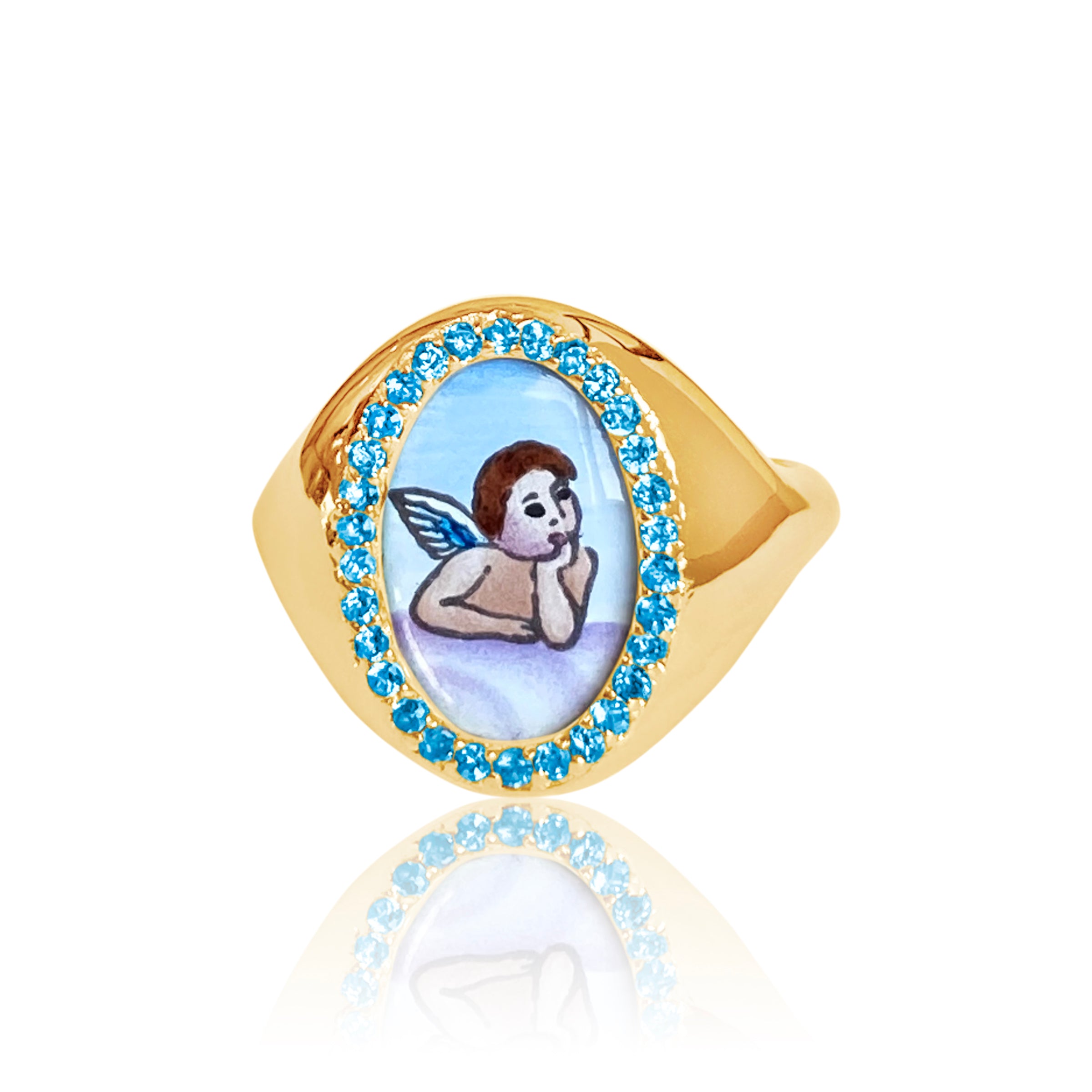 Santos Signet Angel Ring - Elegant Sterling Silver Jewelry for Women, Perfect for Gifts, Parties & Everyday Wear
