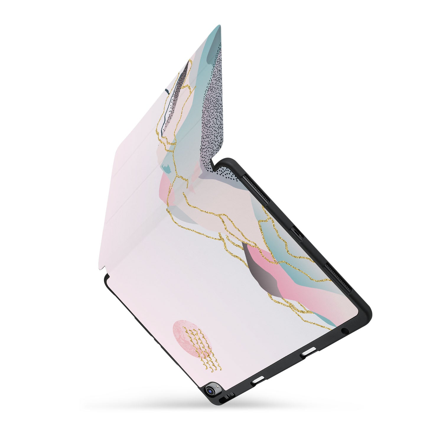 Premium Marble Art iPad Trifold Case - Slim Protective Cover for iPad Air/Pro with Auto Sleep/Wake | Perfect for Work, Travel & Home Use