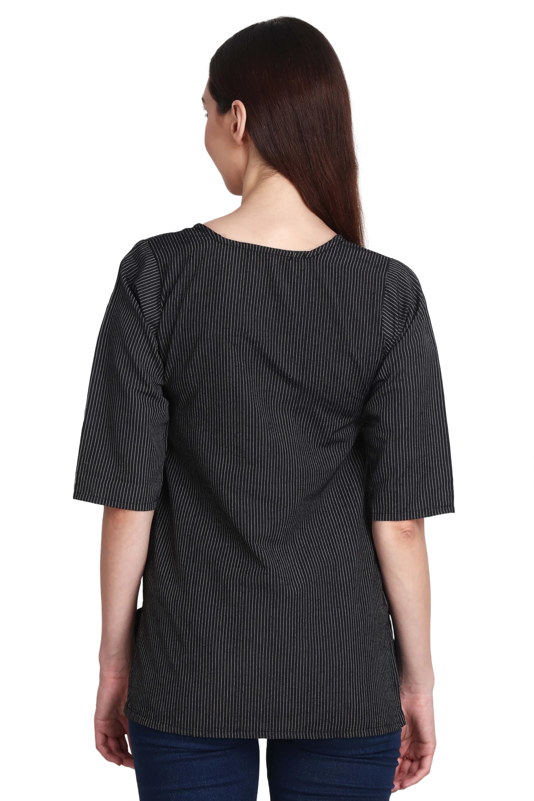FELISIA Women's Striped Casual T-Shirt - Soft Cotton Summer Blouse for Everyday Wear, Office & Outings