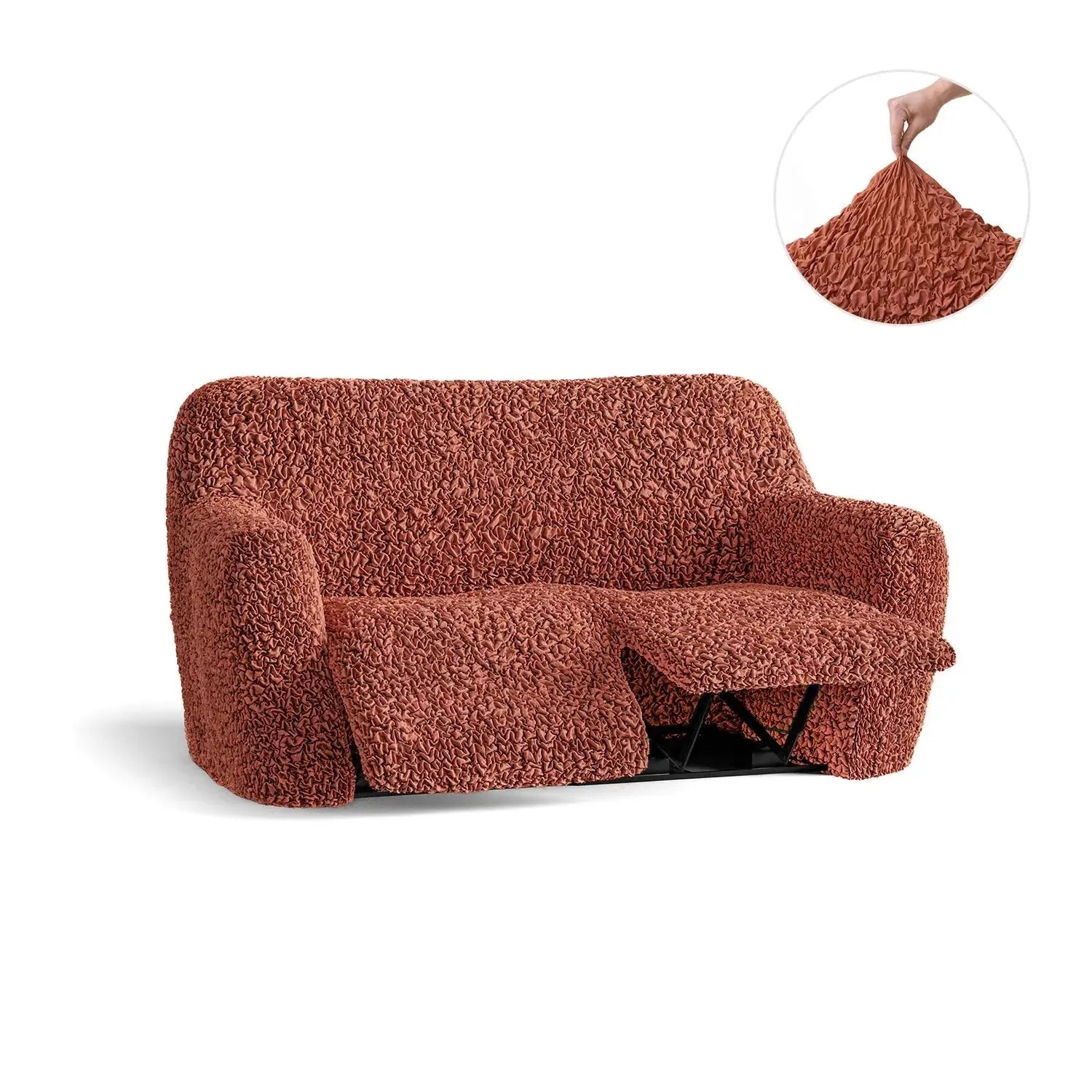 2 Seater Recliner Slipcover - Premium Fuco Cotton Collection - Durable & Washable Sofa Cover for Living Room, Home Theater, and Family Room Protection