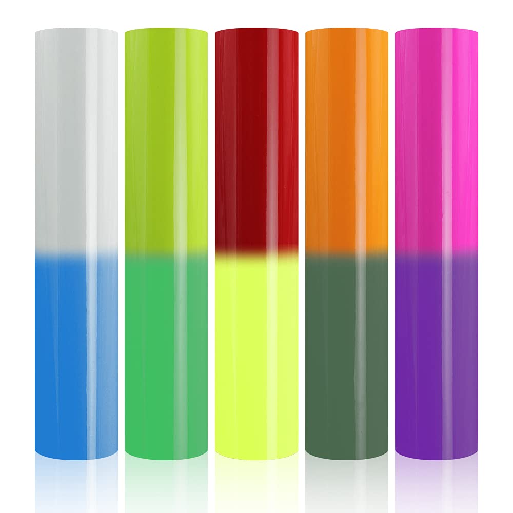 Heat & Cold Sensitive Color Changing Vinyl for Cricut - Permanent Adhesive Vinyl Sheets for DIY Crafts, Tumblers, Car Decals & Home Decor - Self-Adhesive Vinyl Paper for Cricut Machines