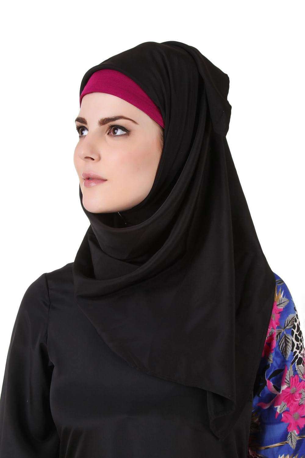 Barirah Black Nida Hijab - Soft Muslim Headscarf for Women, Breathable Prayer Veil, Perfect for Daily Wear & Islamic Occasions