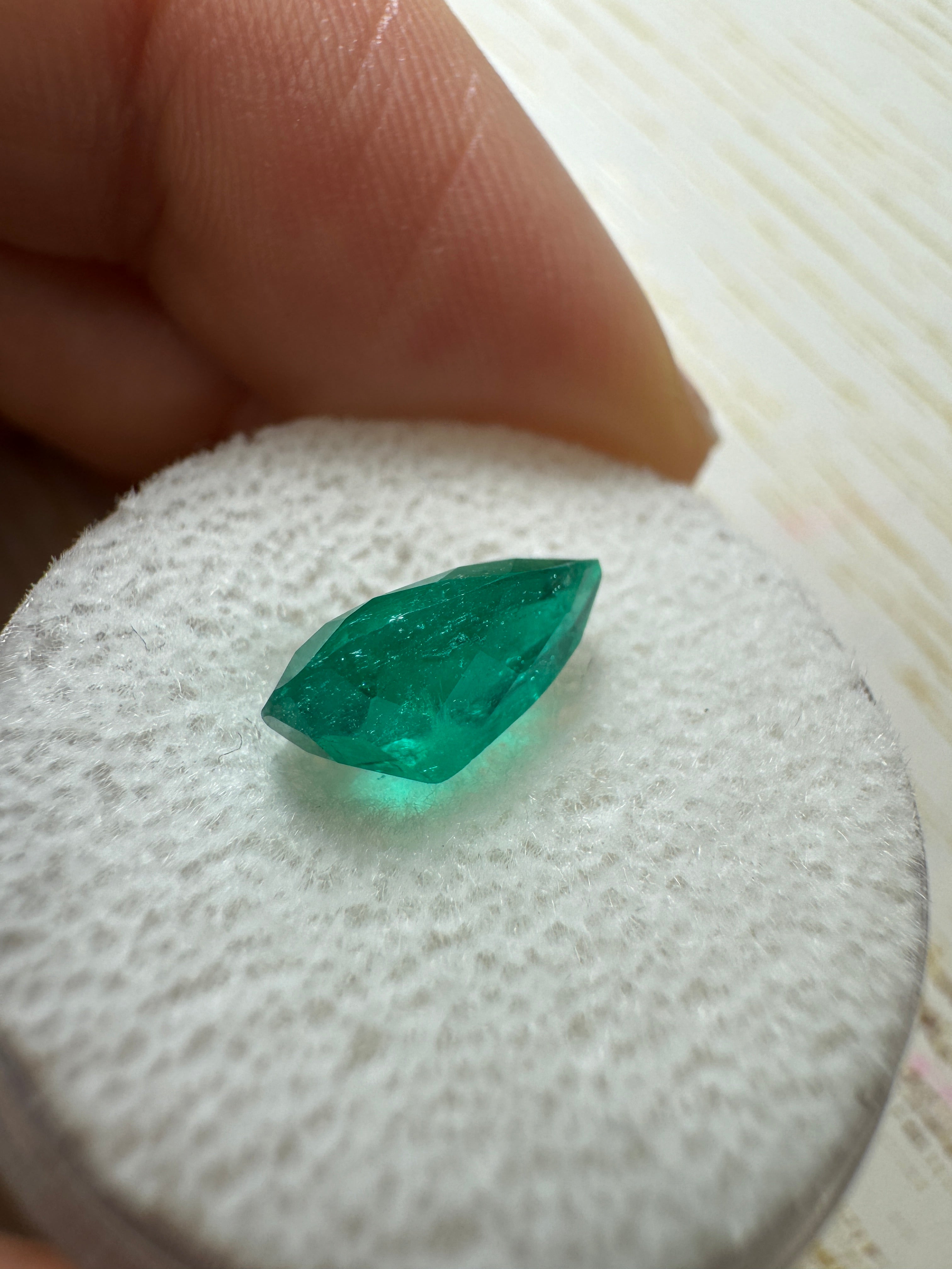 2.03 Carat 11x7.5mm Deep Green Natural Loose Colombian Emerald Pear Cut Gemstone for Jewelry Making, Engagement Rings & Luxury Gifts
