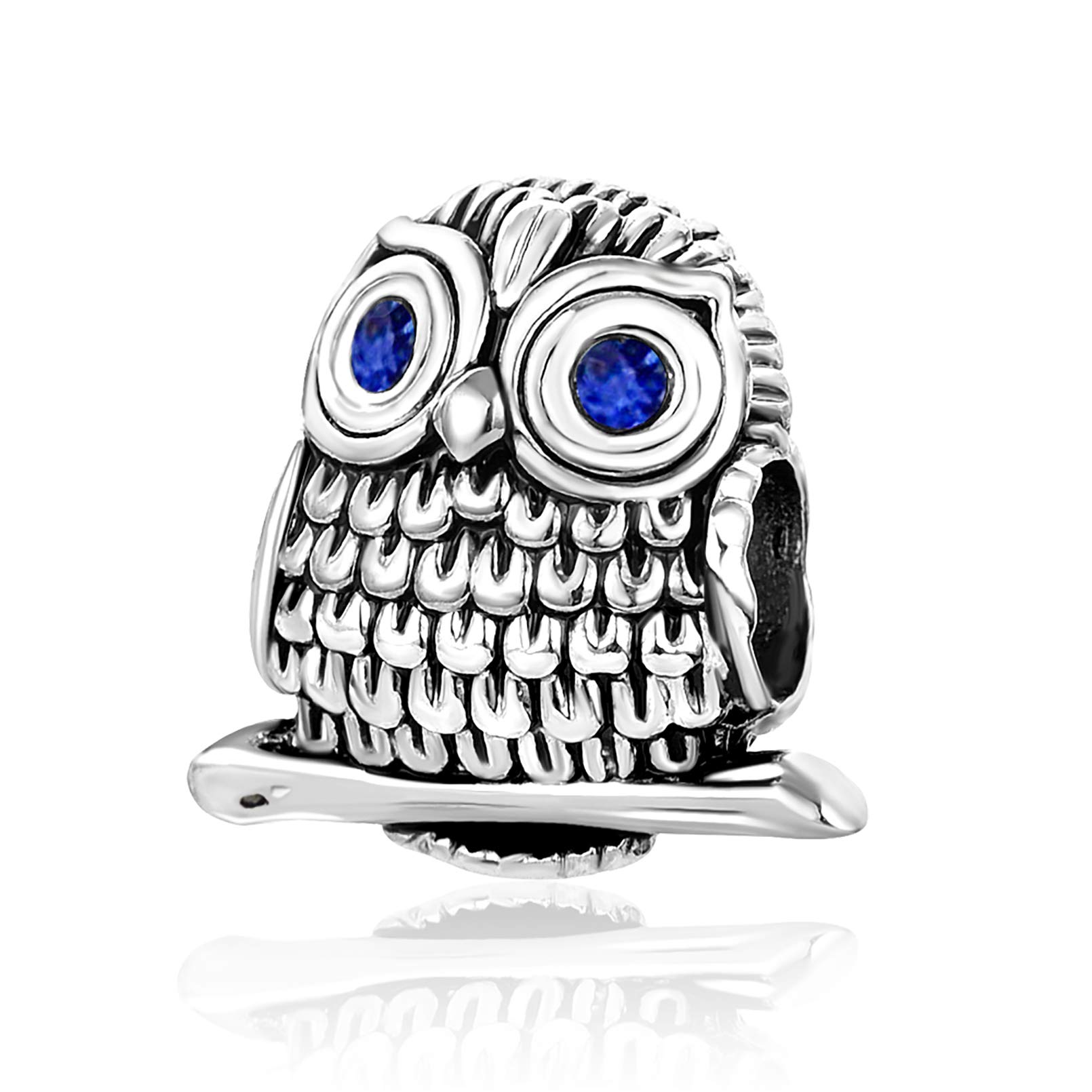 Wisdom Owl Charm for Pandora Bracelets - Elegant Silver Owl Pendant Compatible with Pandora Charms & Jewelry - Perfect for Gifts, DIY Bracelets & Necklace Making