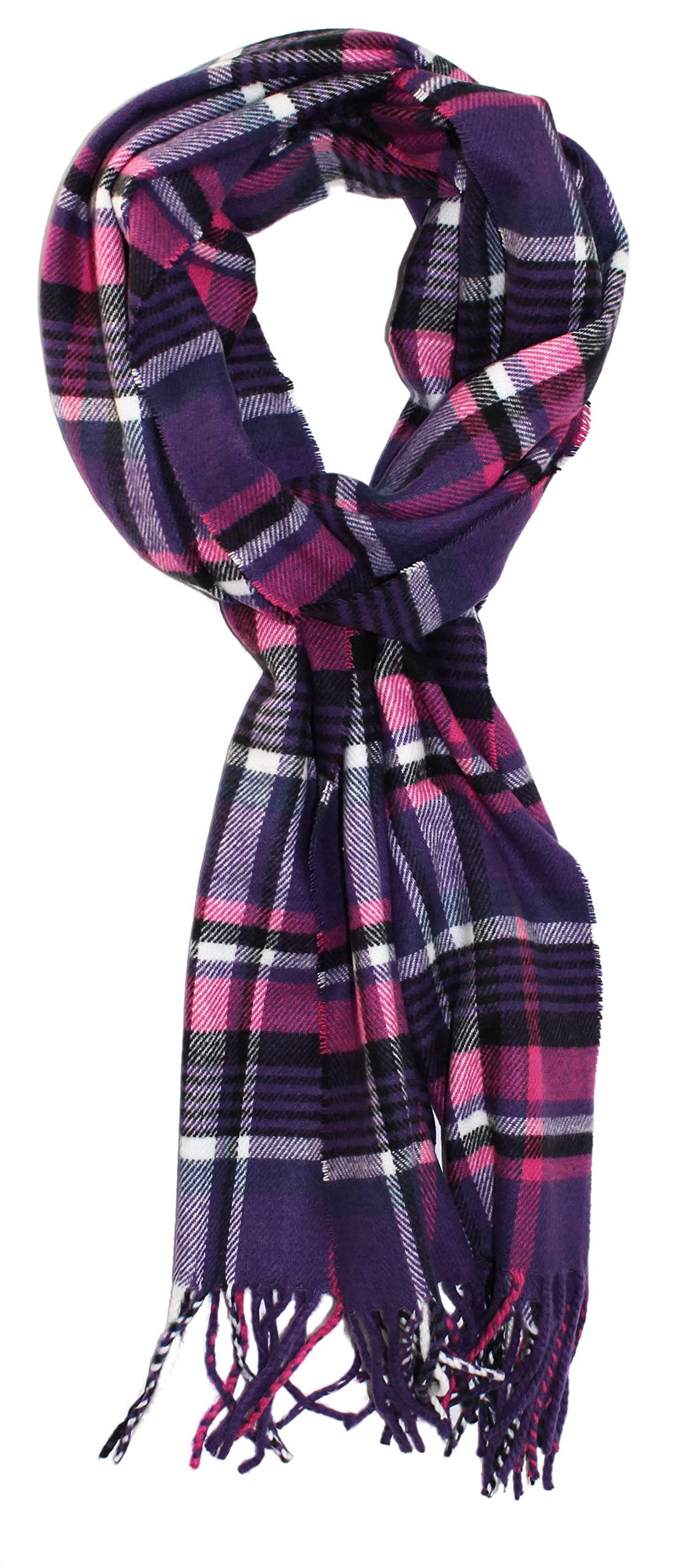 Ted and Jack Men's Classic Cashmere Checkered Plaid Scarf - Soft Winter Warm Scarf for Men, Gift for Him, Office & Outdoor Fashion Accessory
