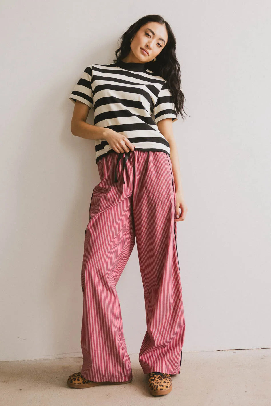 Grenna Striped Black Women's T-Shirt - Soft Cotton Casual Top for Everyday Wear | Perfect for Work, Outings & Layering