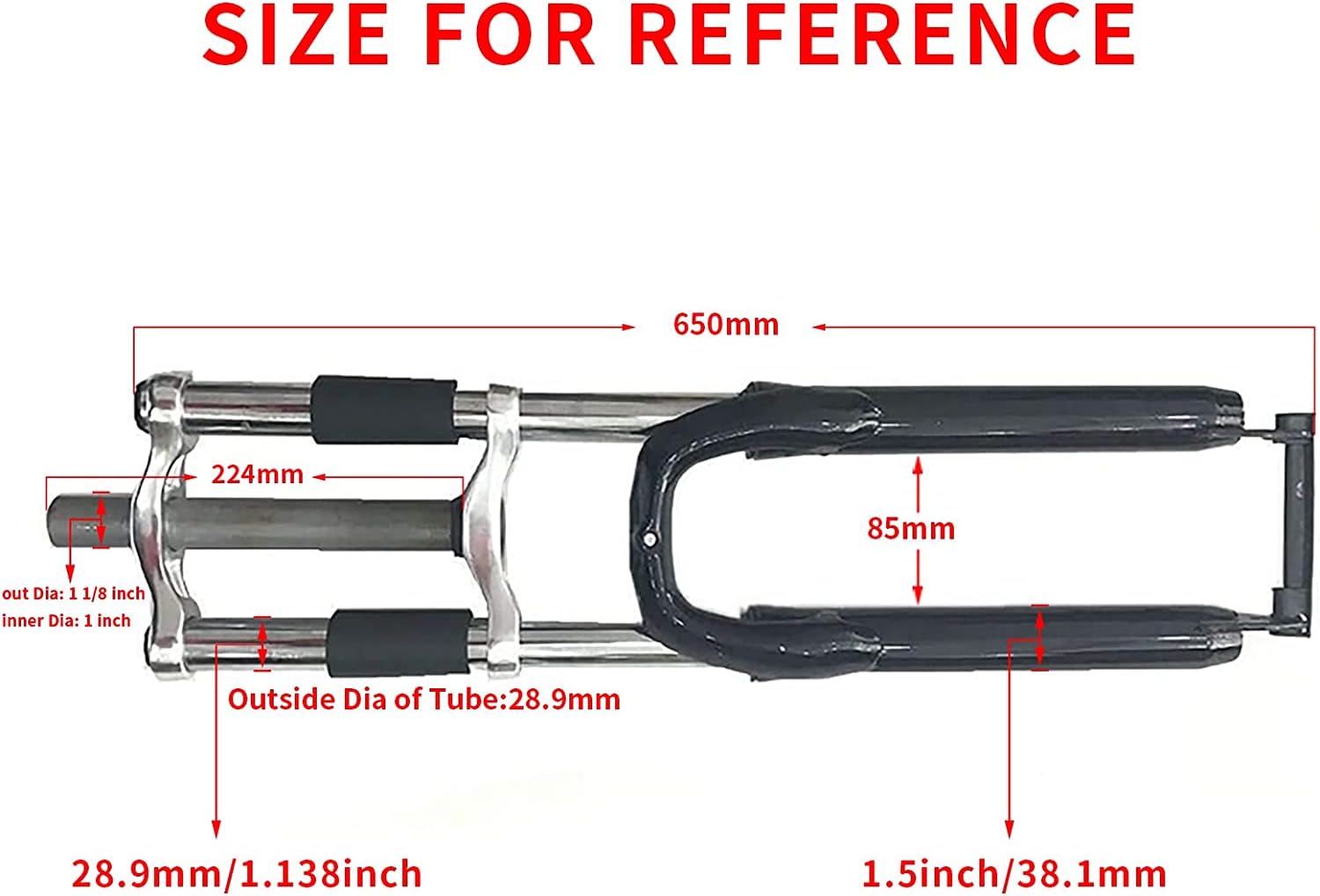 Brushed Aluminum 3.4L Felt Faker Gas Tank Frame & Petcock Kit - 26 Inch Black Suspension Fork with Headset for 2 Stroke Bicycle Frame - Perfect for Motorized Bike Conversions, DIY Projects & Off-Road Cycling