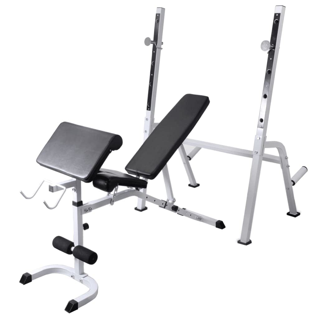 vidaXL Adjustable Steel Workup Bench with Weight Rack & 198.4lb Barbell Dumbbell Set - Home Gym Equipment for Full Body Workout - Strength Training & Weight Lifting for Men & Women - Perfect for Small Spaces & Home Fitness