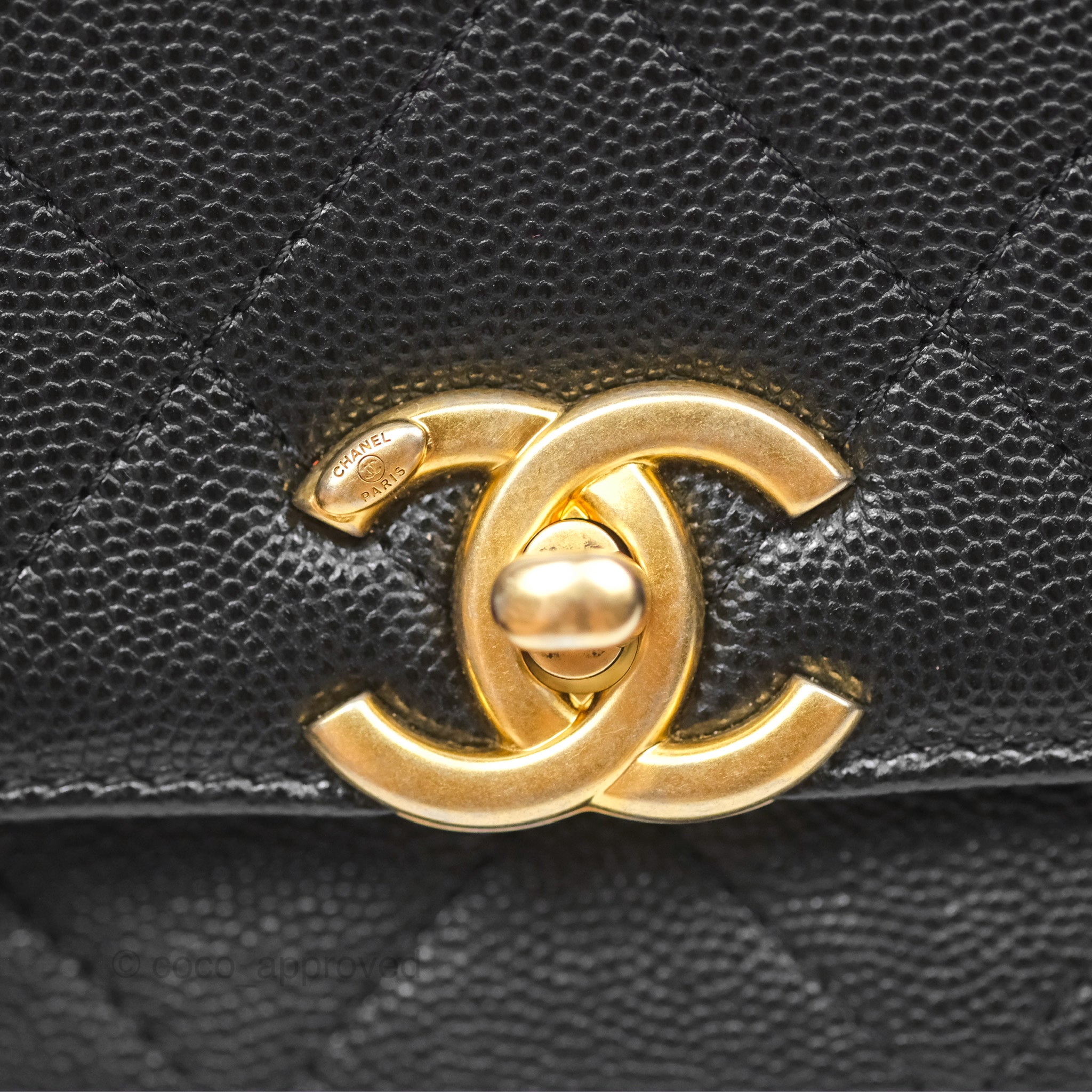 Chanel Quilted Caviar Leather Bracelet On Chain Flap Bag - Black with Aged Gold Hardware - Perfect for Evening Events, Parties & Luxury Fashion Accessories