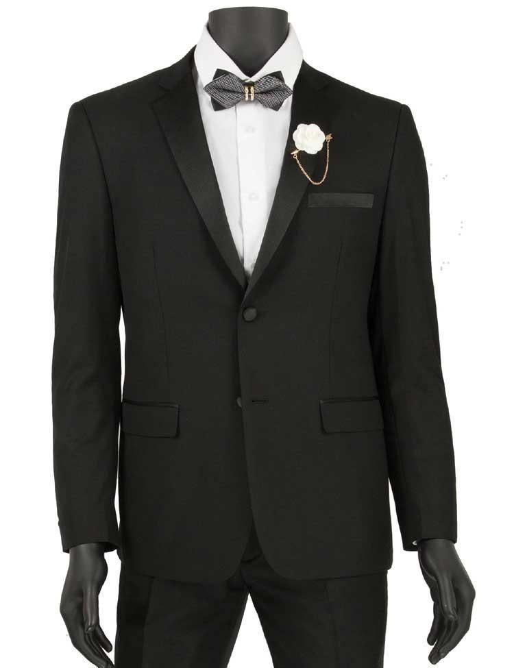 Ultra Slim Fit Black 2 Piece Tuxedo Suit for Men - Formal Wedding, Prom, Gala & Special Occasions