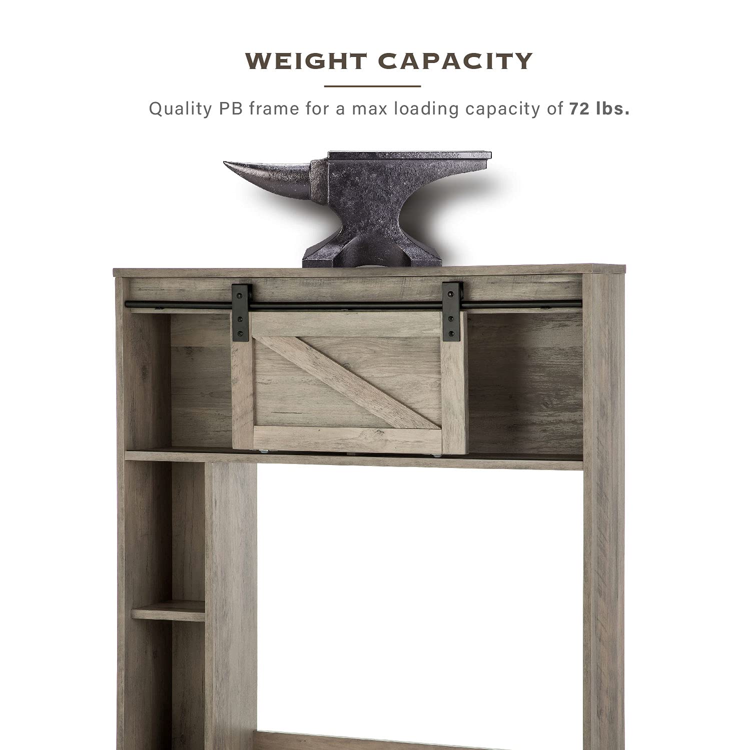 Landia Home Over the Toilet Storage Organizer - Modern Farmhouse Bathroom Shelf with Smooth Gliding Barn Door for Quick Access | Space-Saving Bathroom Organization for Towels, Toiletries & Decor