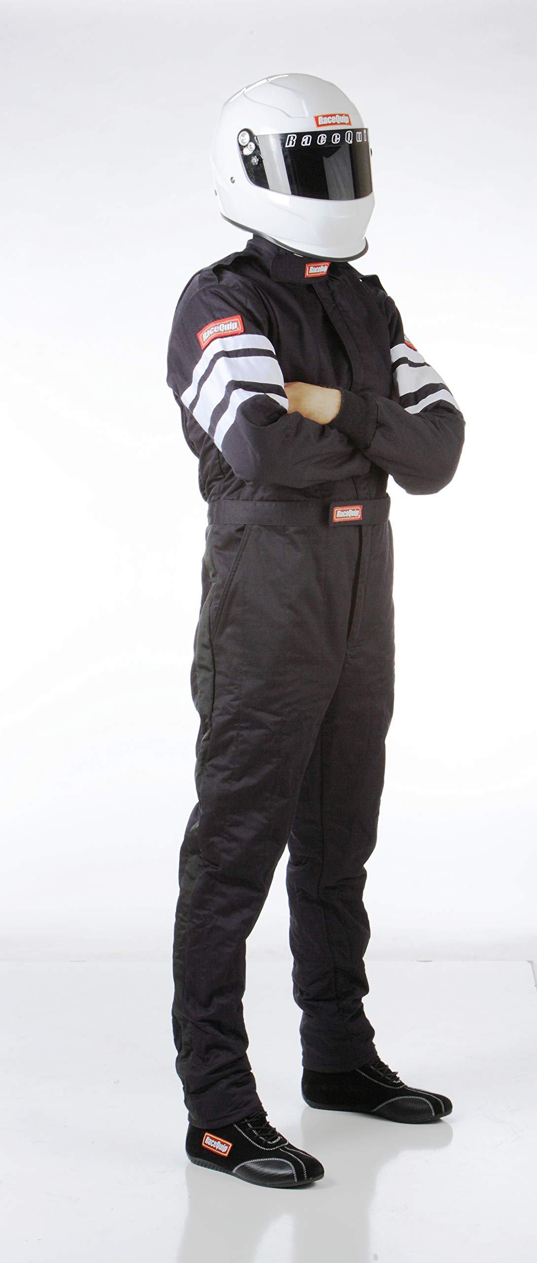 RaceQuip SFI 3.2A/5 Certified One-Piece Racing Fire Suit - Multi-Layer Protection, Black, 3X-Large (120008) - Ideal for Professional Motorsports, Drag Racing & Track Days