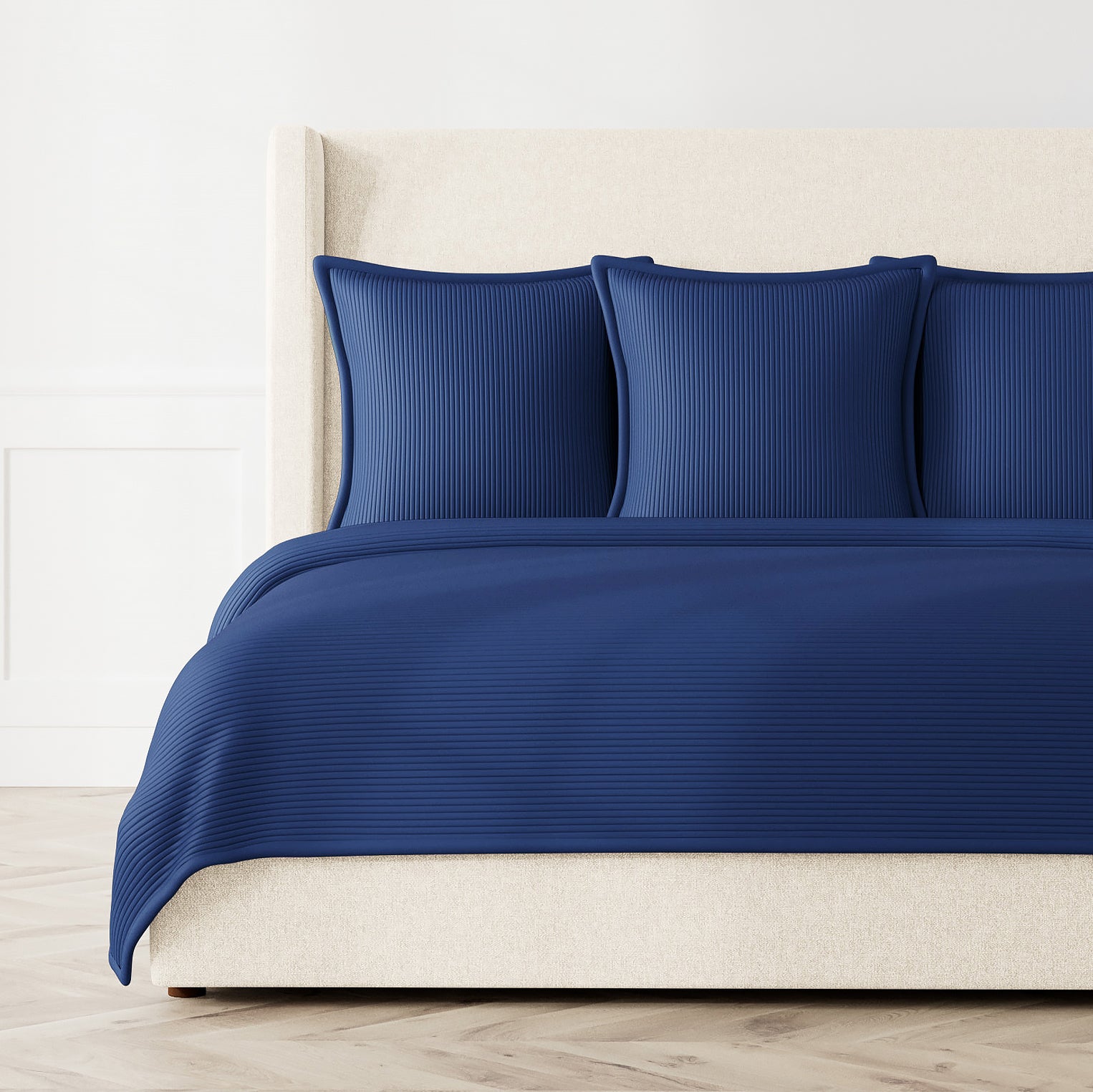 Premium Linea Coverlet Set - Navy Blue Bedding for Queen Size - Soft & Breathable - Perfect for Guest Rooms, Master Bedrooms & Cozy Home Decor