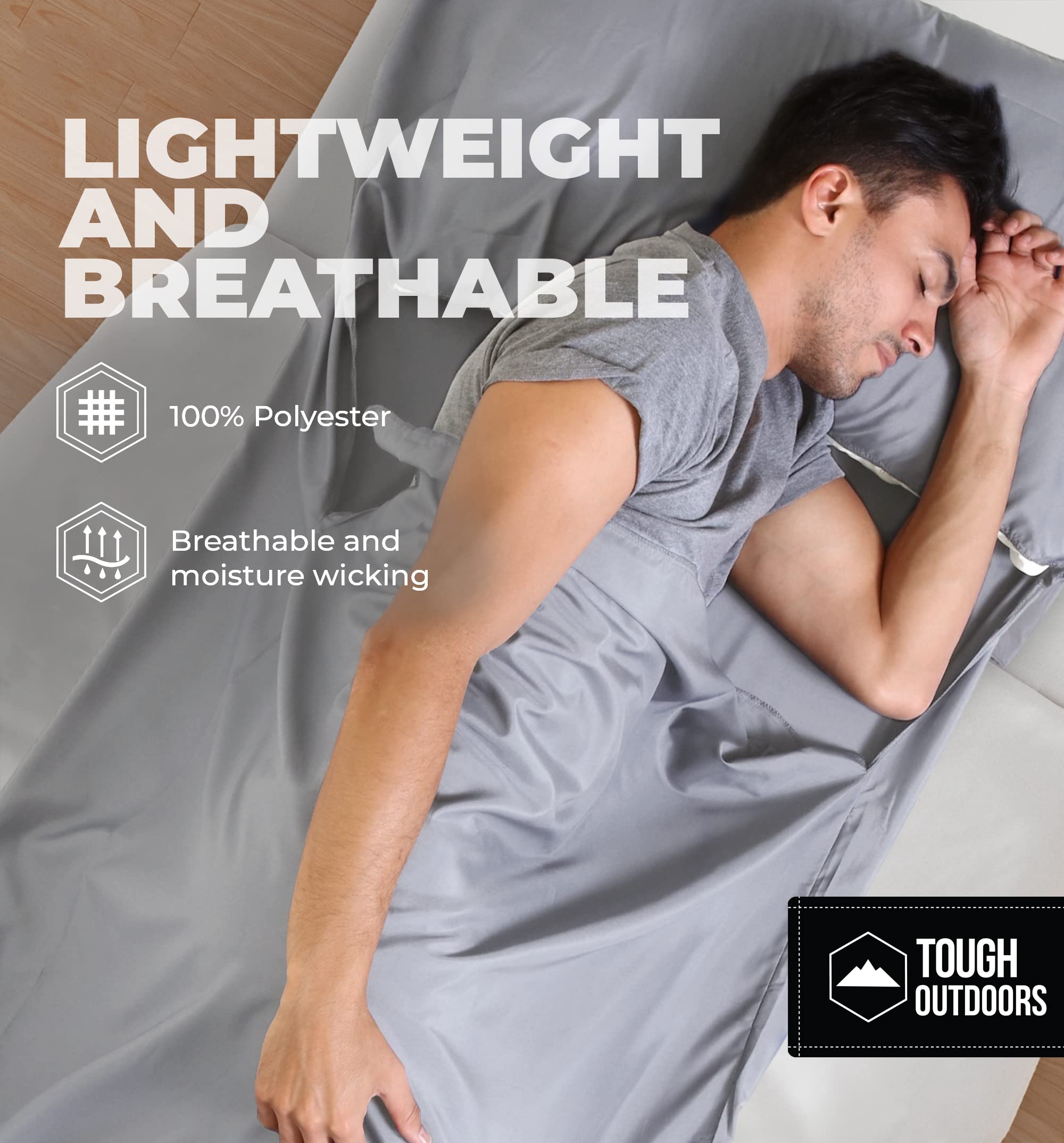 Best Adult Sleeping Bag Liner for Travel & Camping - Lightweight Sleep Sack for Hotels & Cold Weather - Perfect for Backpacking, Hiking, and Outdoor Adventures