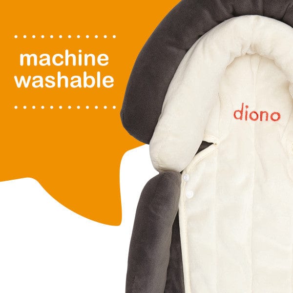 Diono 2-Pack Baby Head Support Pillows - Soft Grey & Ivory for Car Seats, Strollers & Travel - Comfortable & Safe for Newborns & Infants