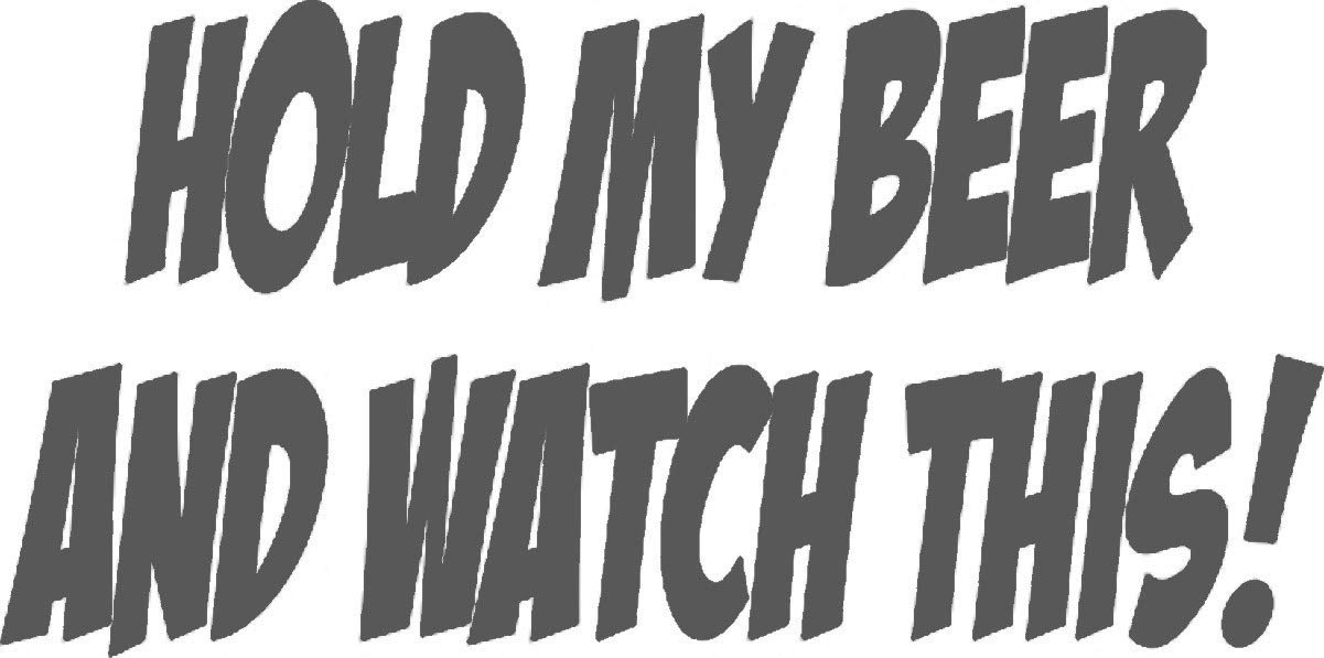 Funny 'Hold My Beer and Watch This!' Vinyl Decal Sticker - 8