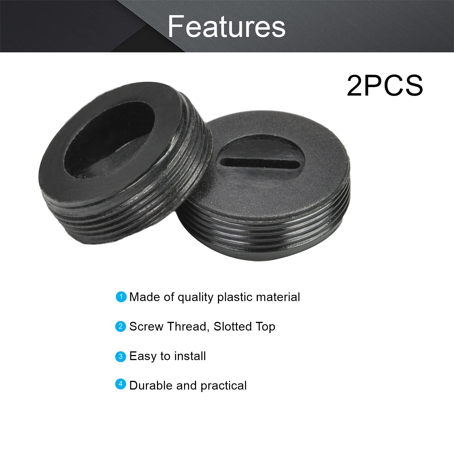 Yinpecly 22mm OD Carbon Brush Holder Caps - Motor Brush Cover Plastic Fitting Thread for Electric Grinder & Rotary Hammer - Black (2PCS) - Perfect for Power Tool Maintenance & DIY Projects