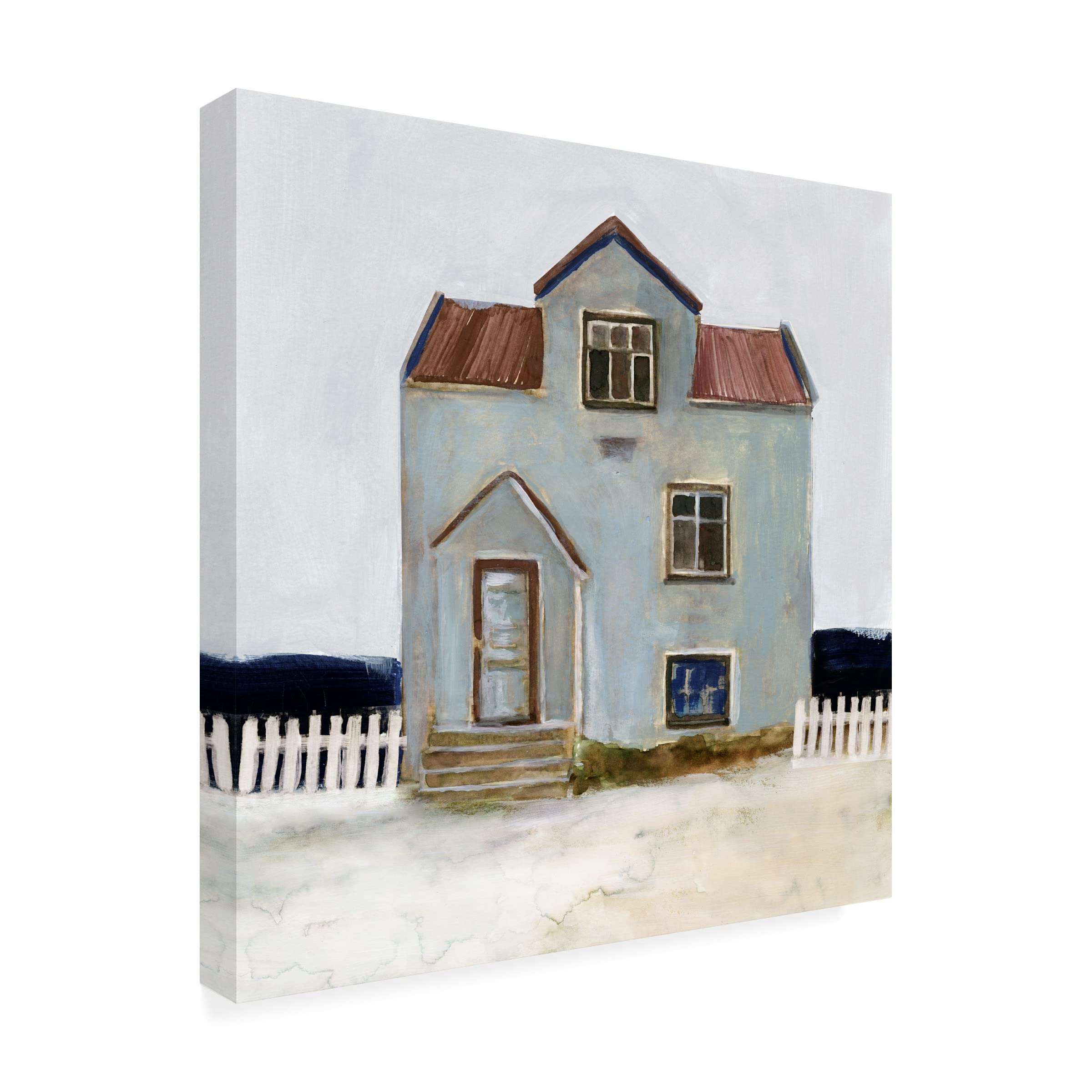 Stellar Design Studio 'Beach Hut III' Canvas Wall Art Print - Coastal Decor for Living Room, Bedroom & Office - High Quality Trademark Fine Art