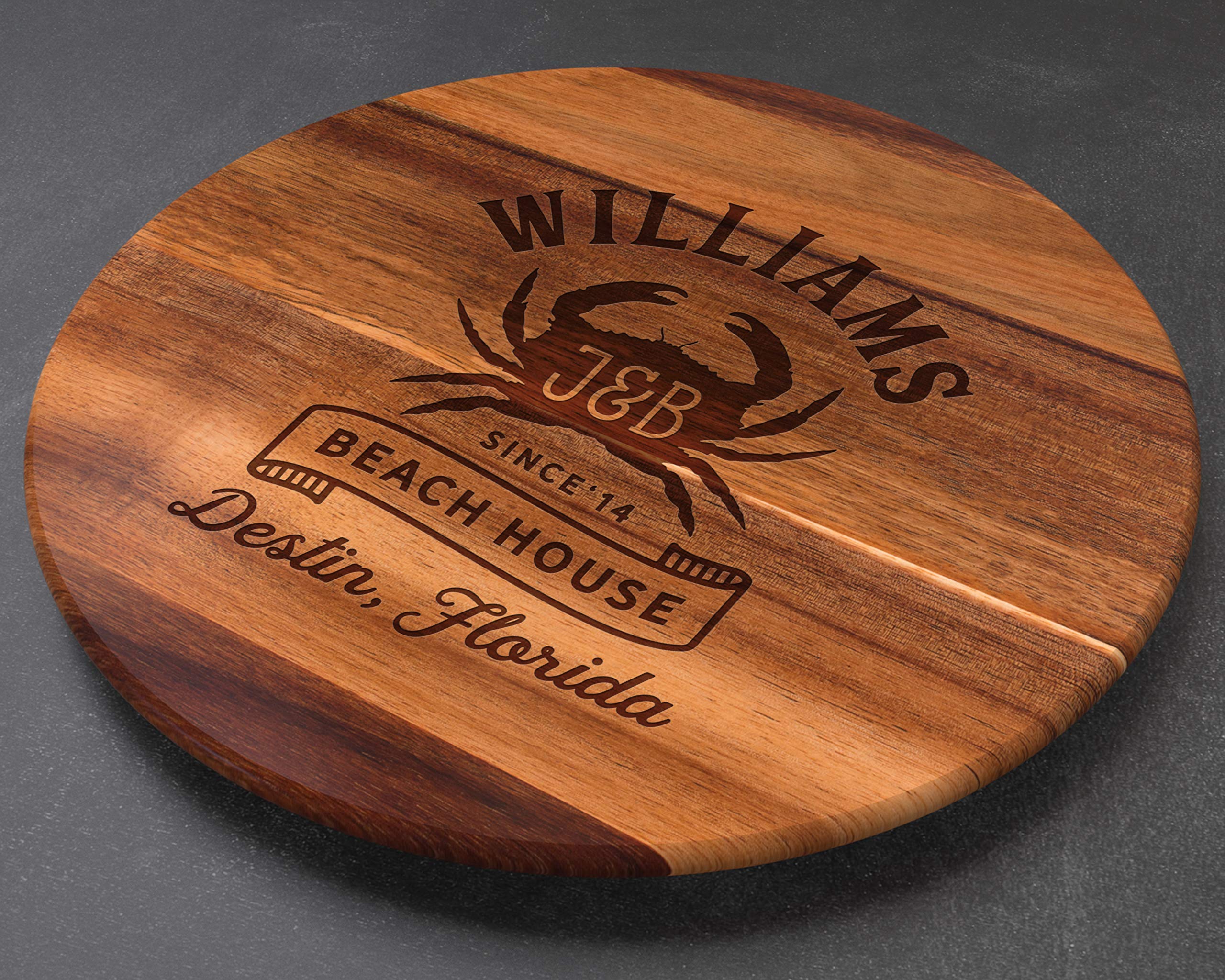 **Premium Crab Lazy Susan Turntable - Durable Crabbing & Kitchen Serving Tray - Beach & Lake House Decor - Crab-Themed Cutting Board & Wall Art - Perfect for Seafood Dining & Coastal Home Decor**