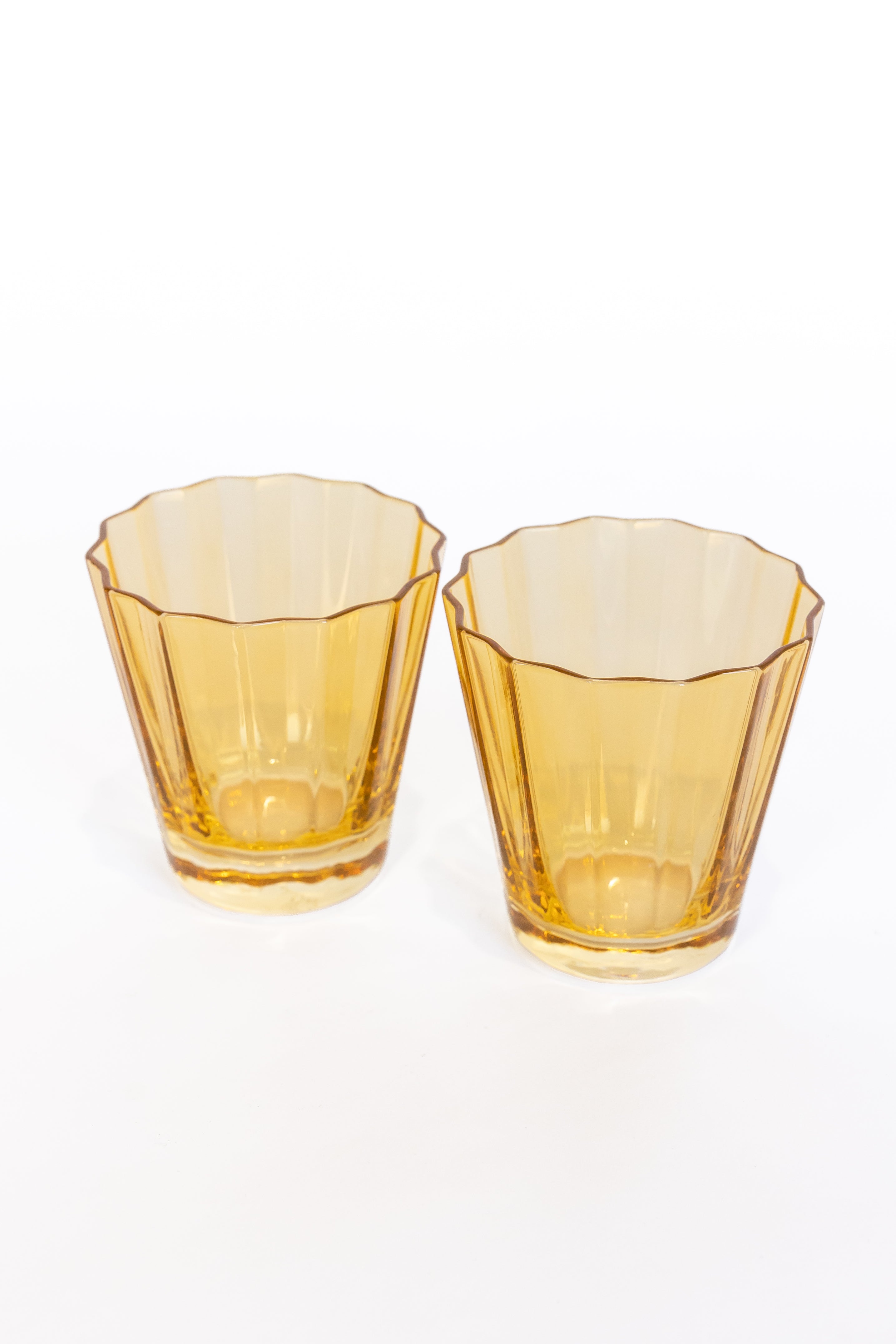 Estelle Colored Sunday Lowball Glasses - Set of 2 (Yellow) | Elegant Cocktail & Whiskey Drinking Glasses for Home Bar, Parties & Gifts