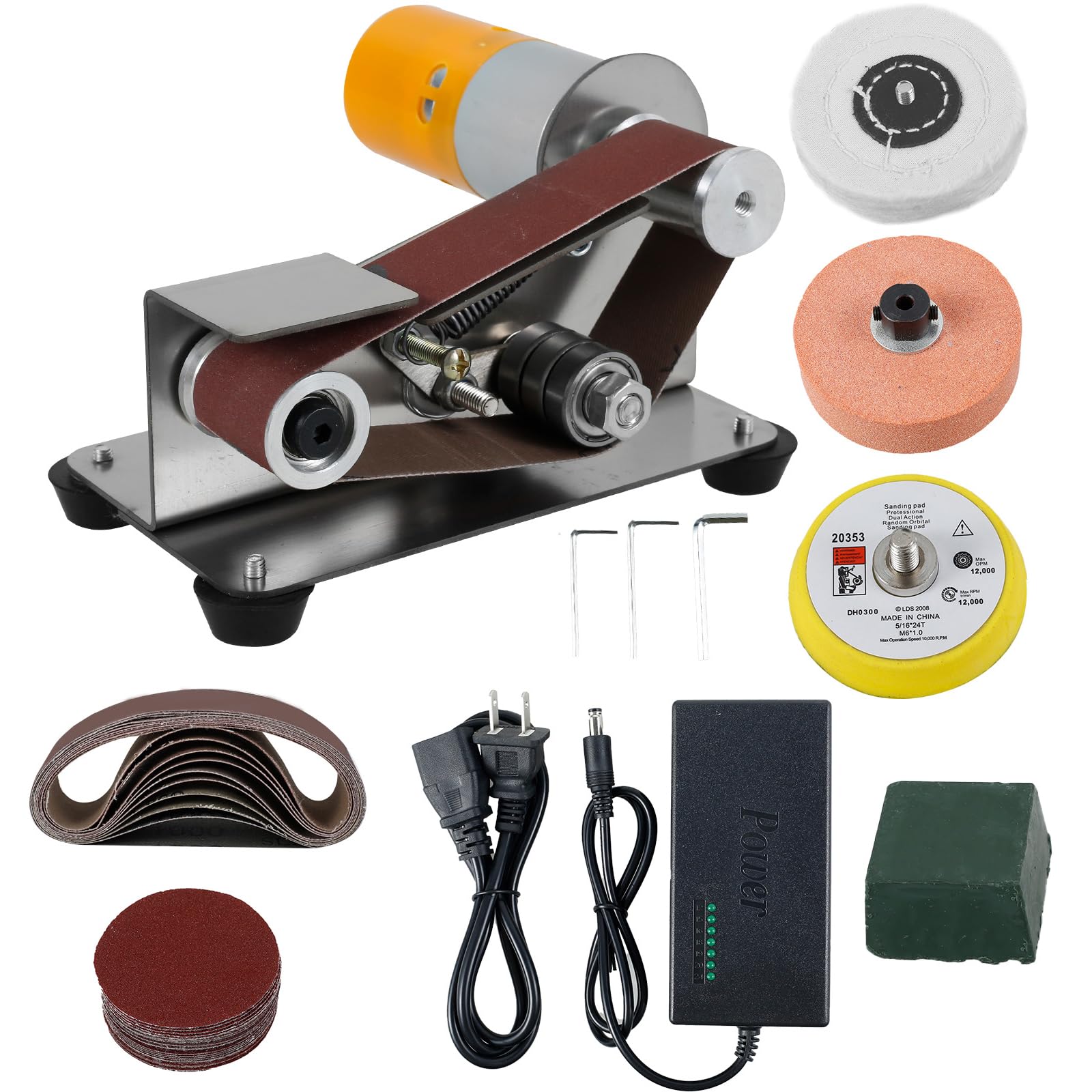 **Mini Belt Sander - 15° Electric Knife Sharpener & Bench Grinder, 7-Speed Adjustable Sanding & Polishing Machine for Metal, Jewelry, Woodworking - Perfect for DIY & Professional Crafting**