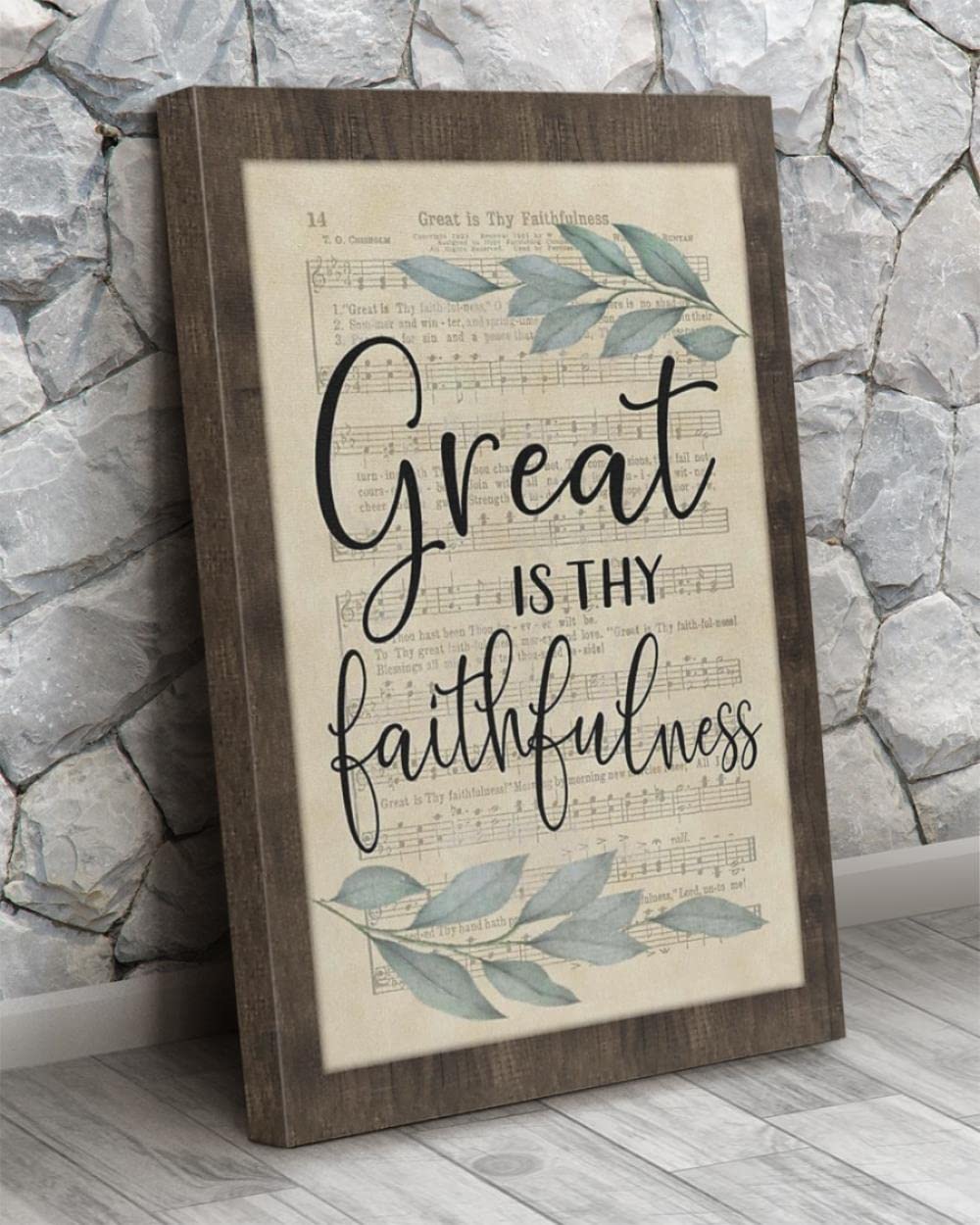 Great Is Thy Faithfulness Christian Hymns Wall Art Canvas Print - Inspirational Jesus & God Religious Home Decor for Church, Living Room, Bedroom