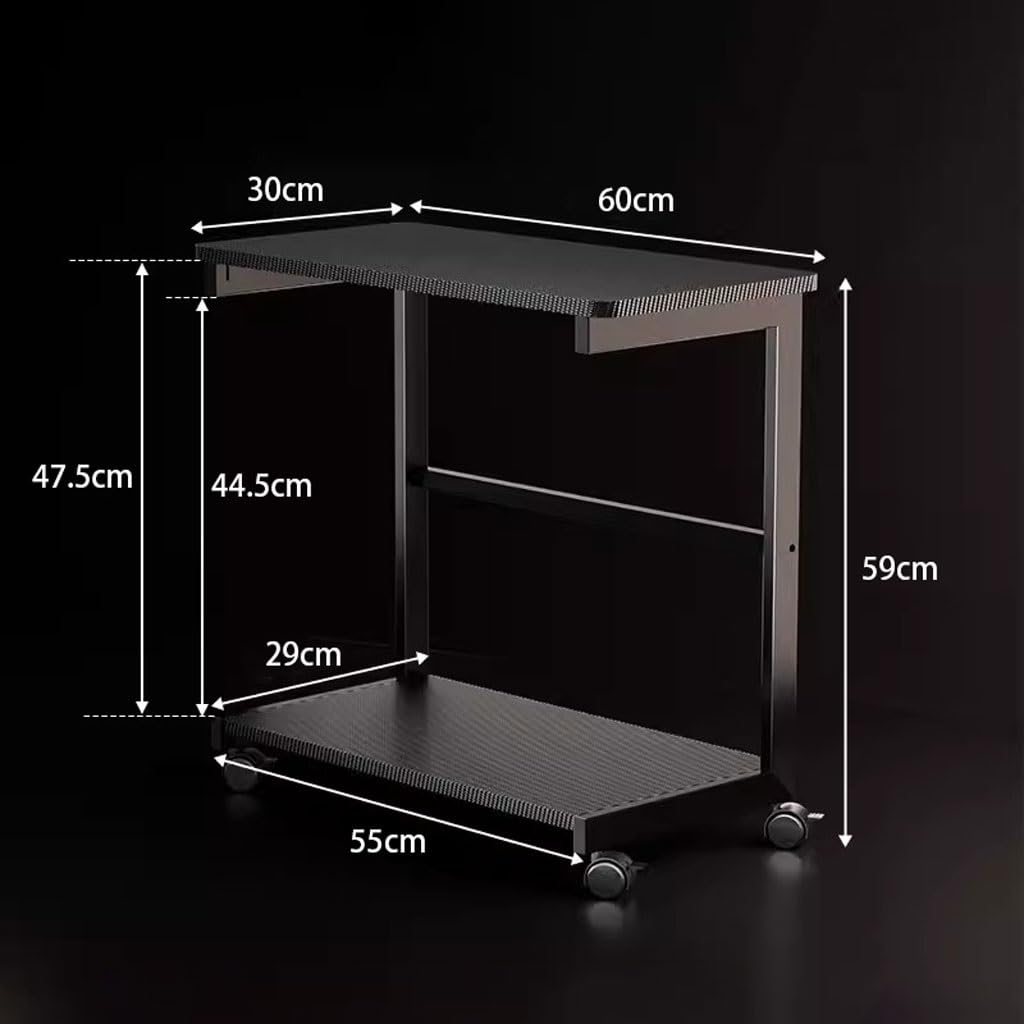 NASTYA Adjustable Computer Stand with Storage - CPU Tower Stand, Printer Stand & PC Chassis Base Tray - Ergonomic Heightening Bracket for Desktop Computers (Black) - Perfect for Home Office, Gaming Setup & Workspace Organization