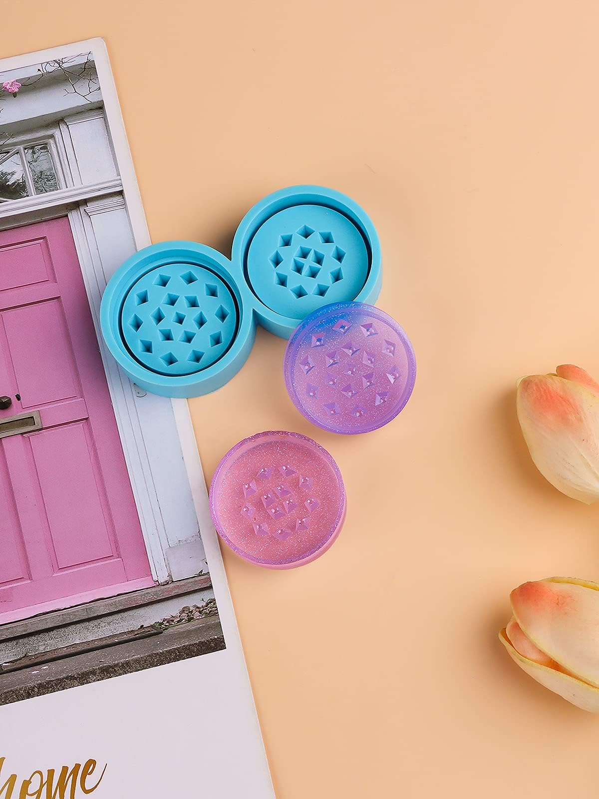 Lanstics 3-Piece Silicone Rolling Tray Mold Set - DIY Resin Casting Molds for Rectangular Ashtray, Rolling Tray & Grinder - Perfect for Crafting, Smoking Accessories & Resin Art Projects