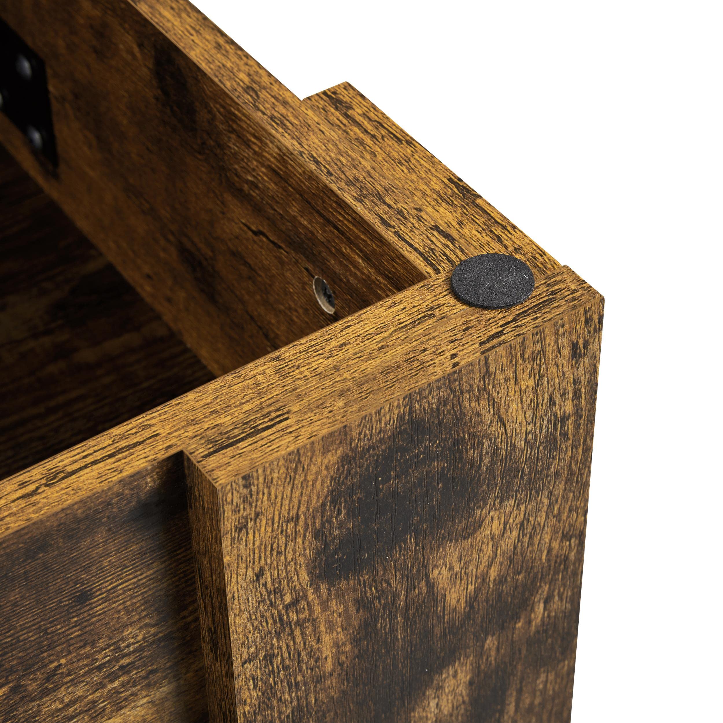 Topeakmart Lift Top Coffee Table with Hidden Storage Compartment & Adjustable Tabletop - Rustic Brown 47.5