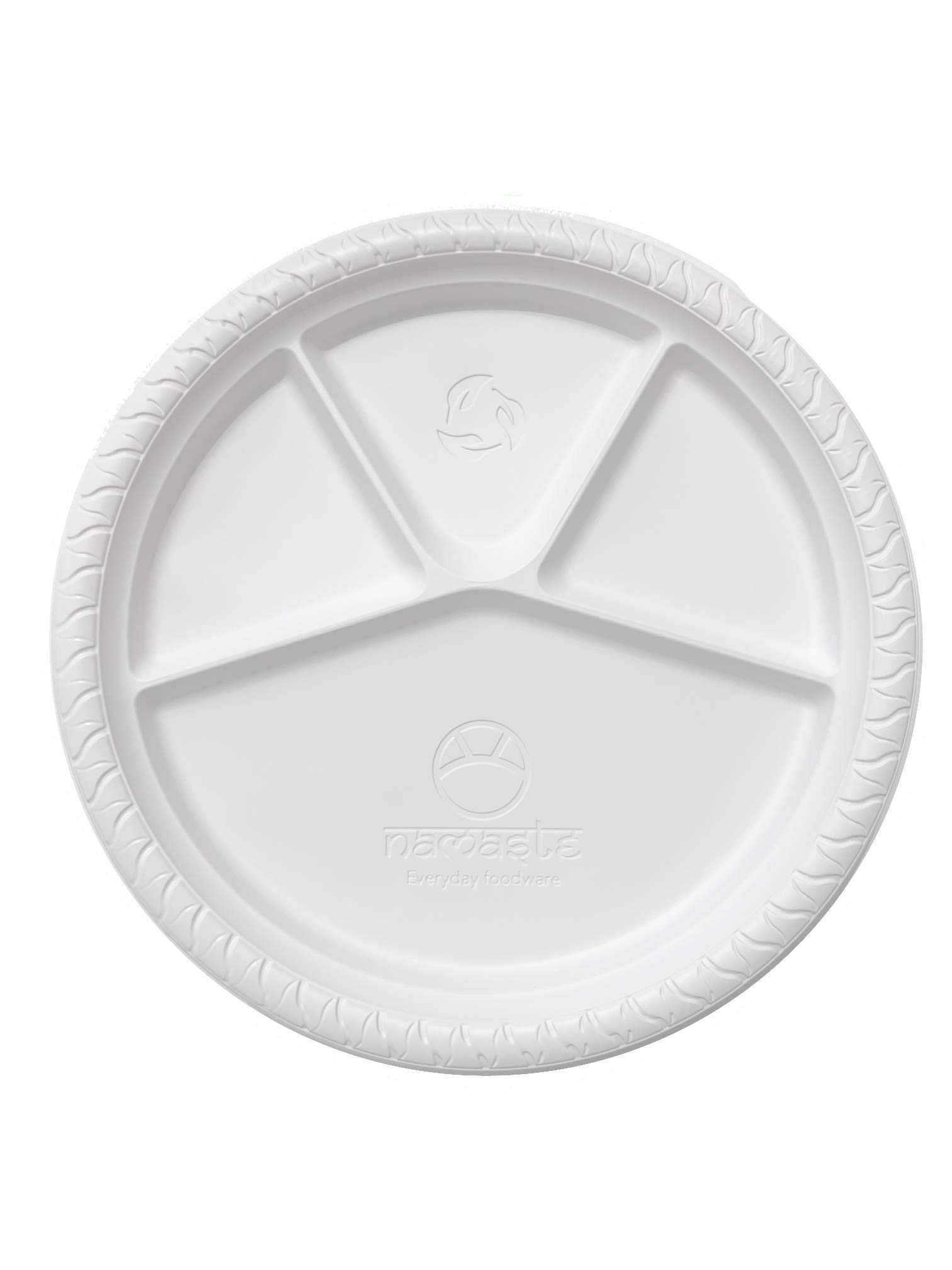 Eco-Friendly Disposable Namaste 50-Pack Party Dinner Plates - 12.5 Inch Large Platters, Microwave Safe & Heavy Duty for Weddings, BBQs, and Catering Events