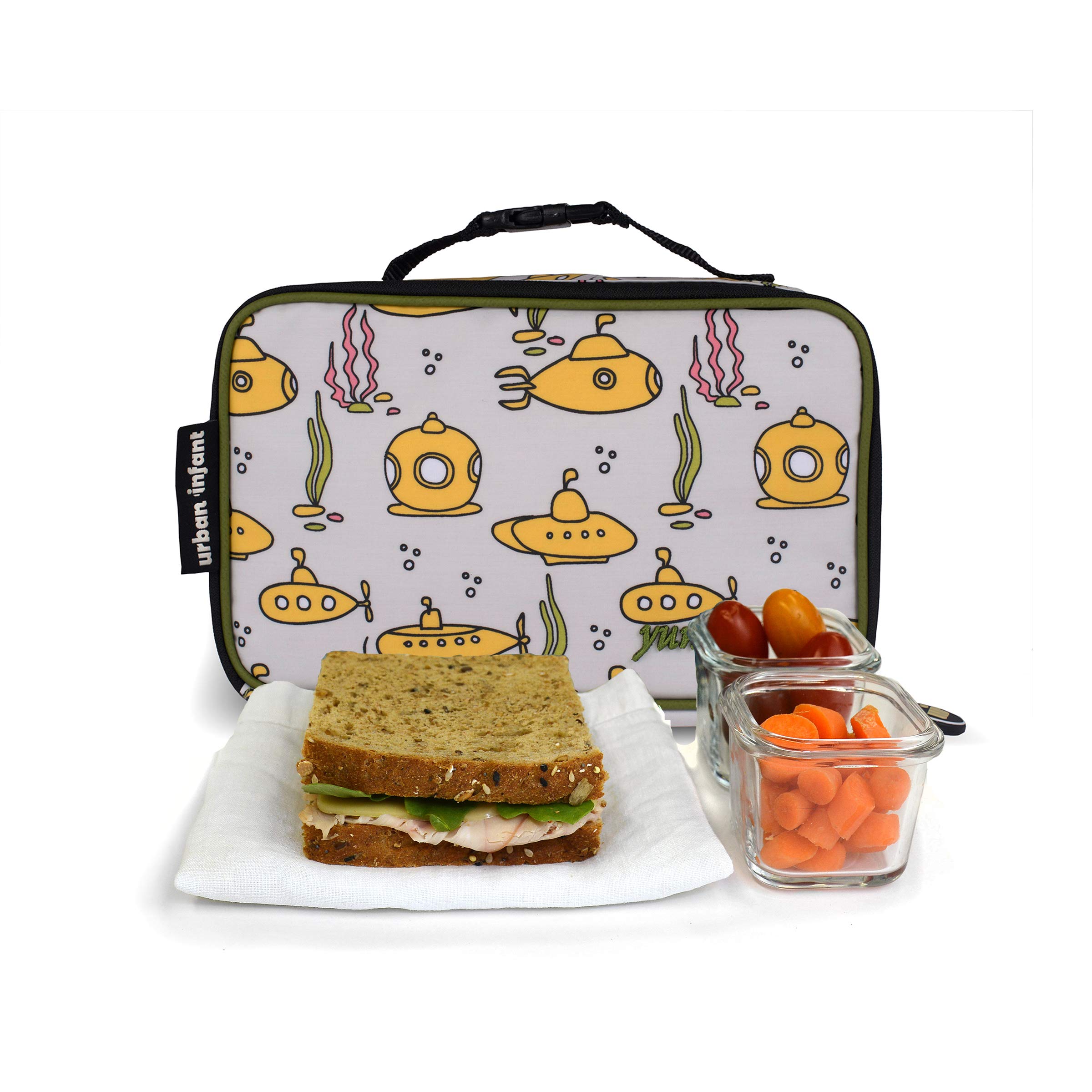 Urban Infant Yummie Insulated Kids Lunch Box for Toddler Boys & Girls - Bento Box Friendly Thermal Bag for Daycare, Preschool & Travel Snacks - Includes Allergy Alert Cards - Perfect for School, Picnics & Family Outings